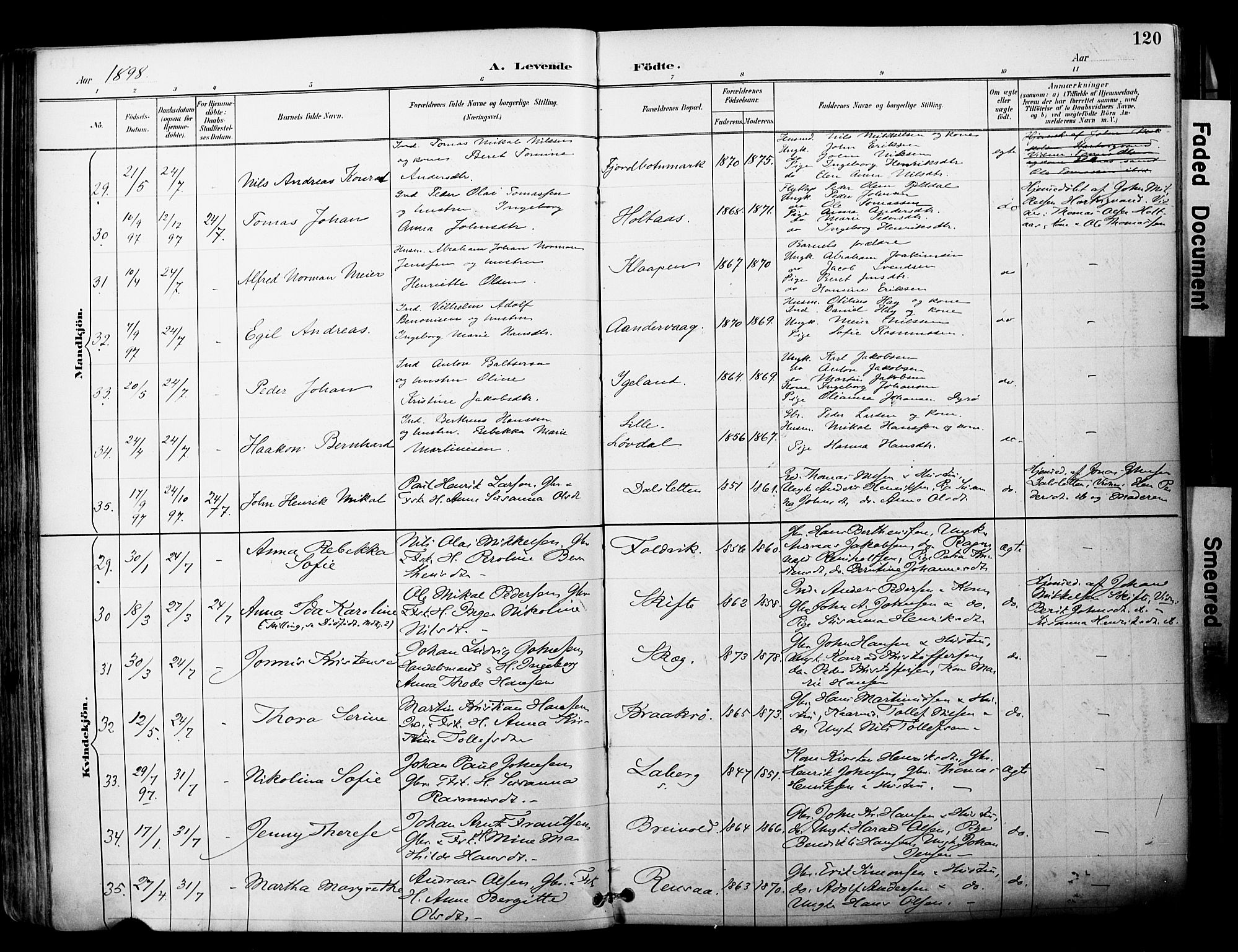 Ibestad sokneprestembete, SATØ/S-0077/H/Ha/Haa/L0012kirke: Parish register (official) no. 12, 1890-1900, p. 120