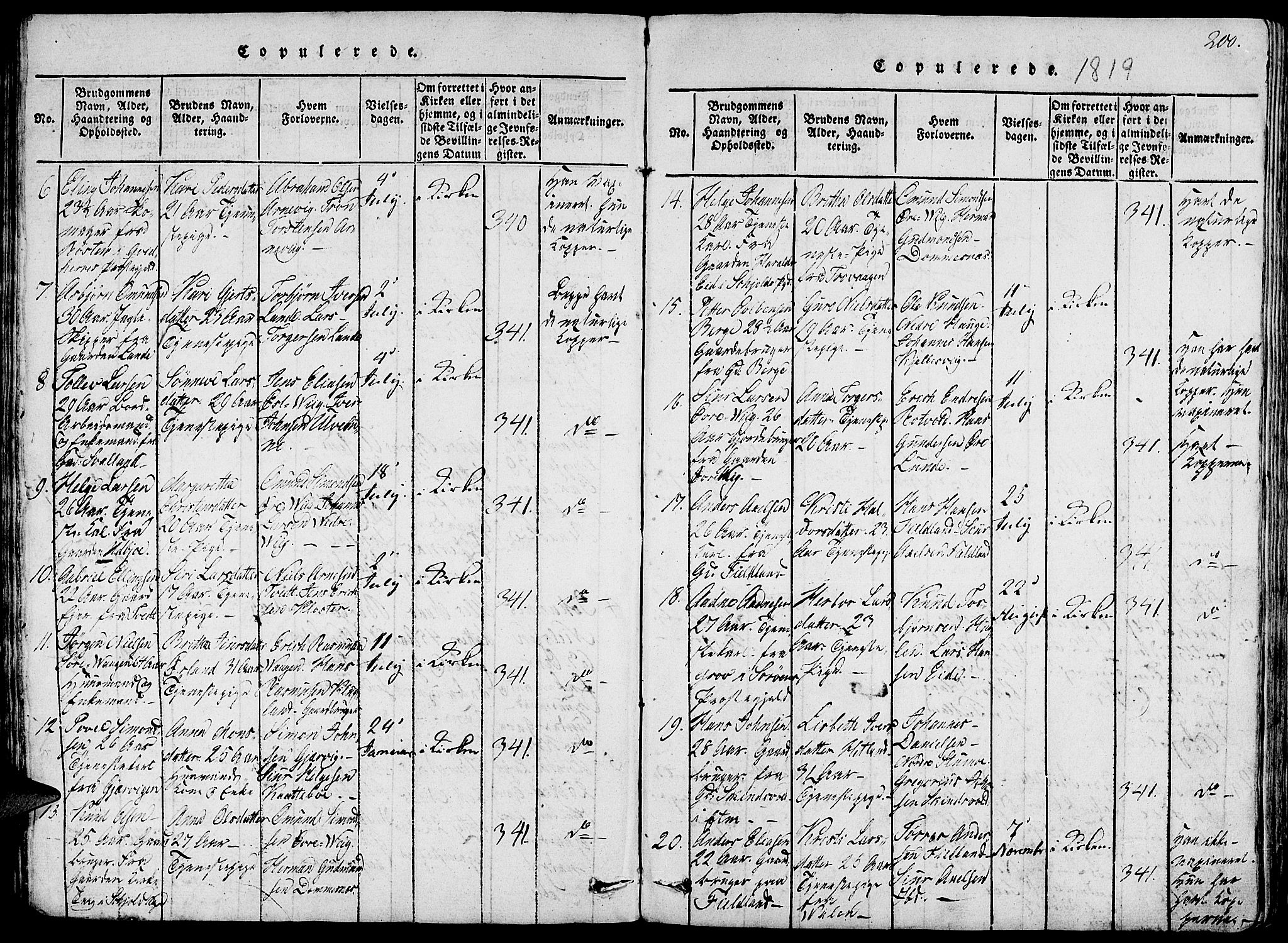 Fjelberg sokneprestembete, AV/SAB-A-75201/H/Haa: Parish register (official) no. A 4, 1816-1822, p. 200