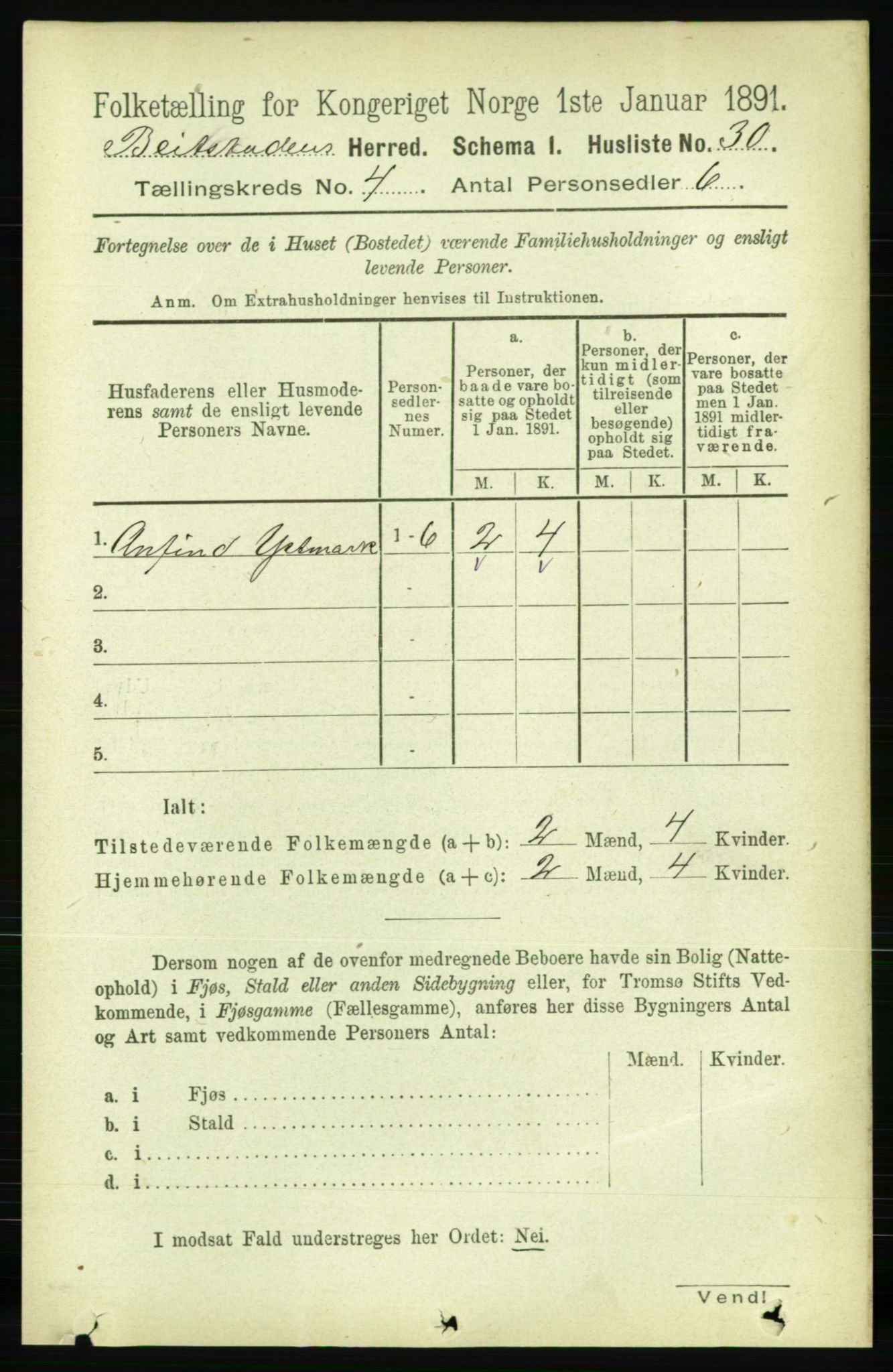 RA, 1891 census for 1727 Beitstad, 1891, p. 995