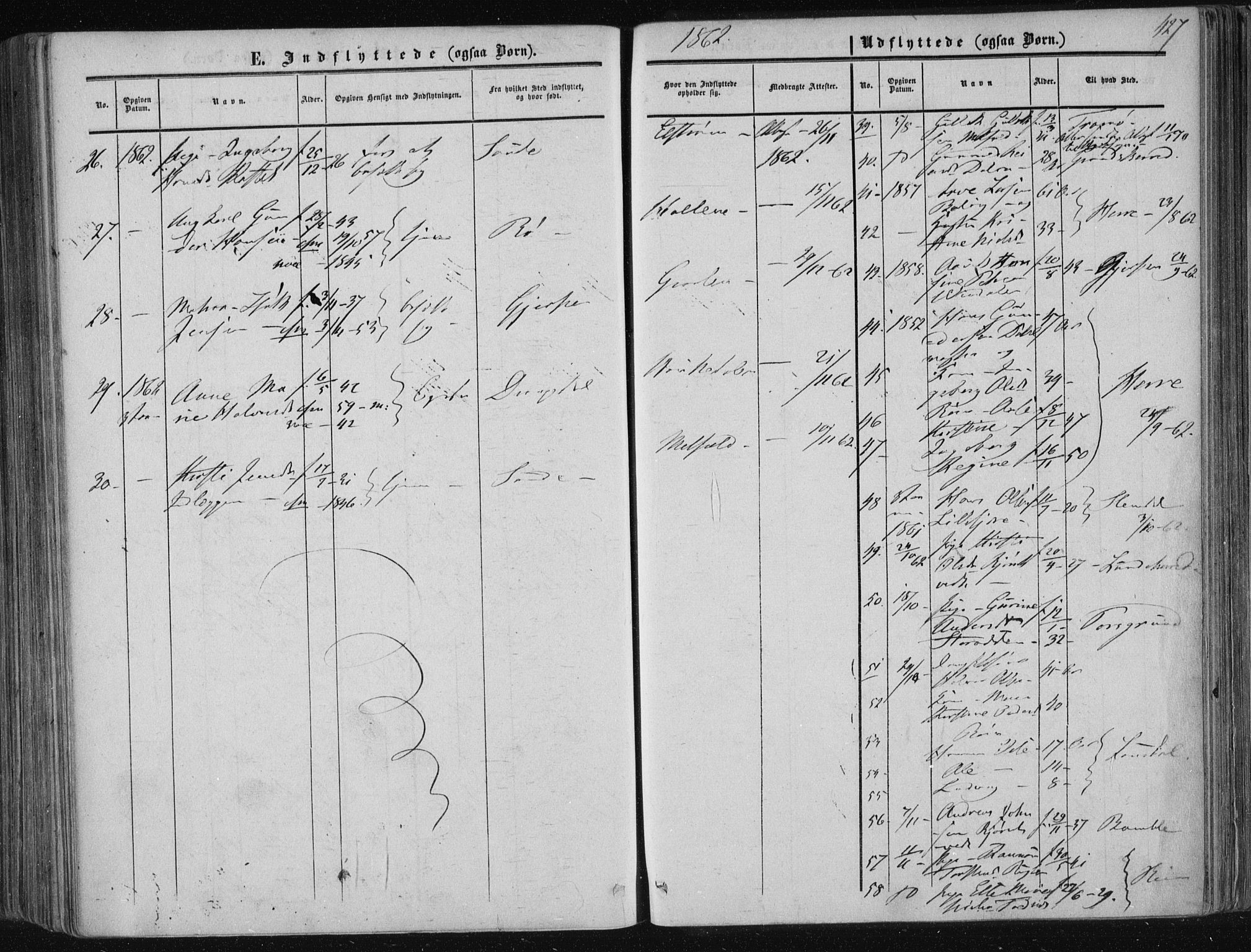 Solum kirkebøker, SAKO/A-306/F/Fa/L0007: Parish register (official) no. I 7, 1856-1864, p. 427