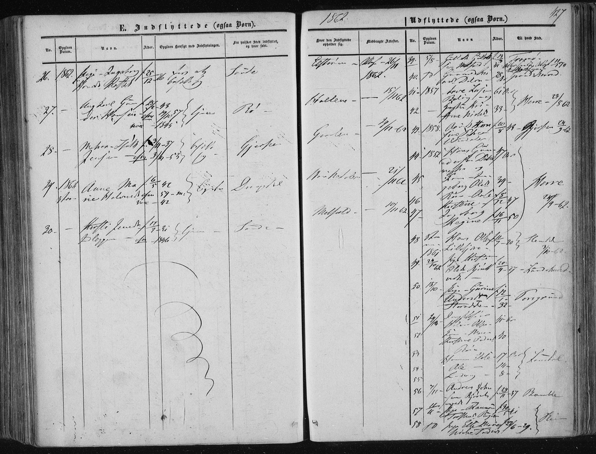 Solum kirkebøker, AV/SAKO-A-306/F/Fa/L0007: Parish register (official) no. I 7, 1856-1864, p. 427