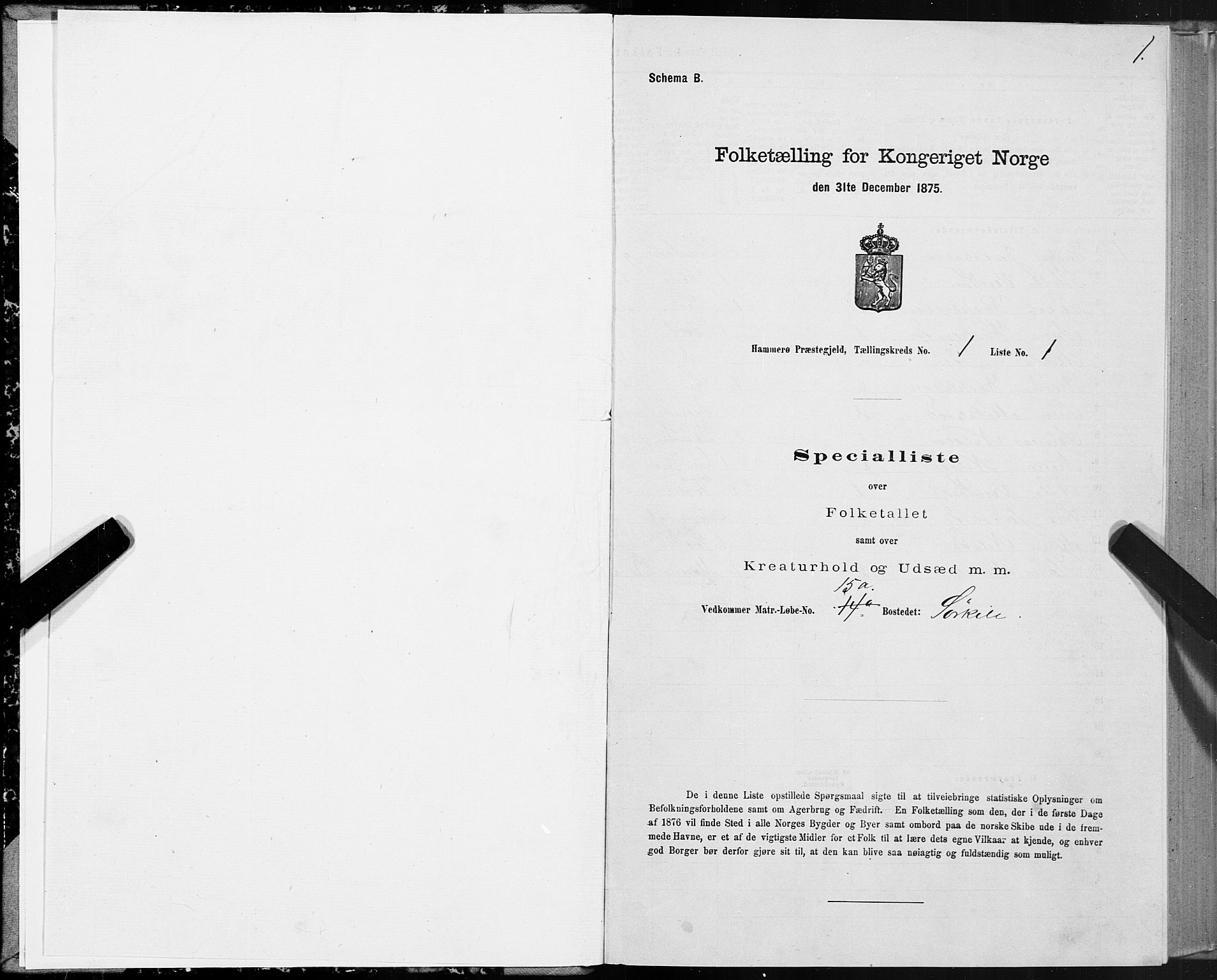 SAT, 1875 census for 1849P Hamarøy, 1875, p. 1001