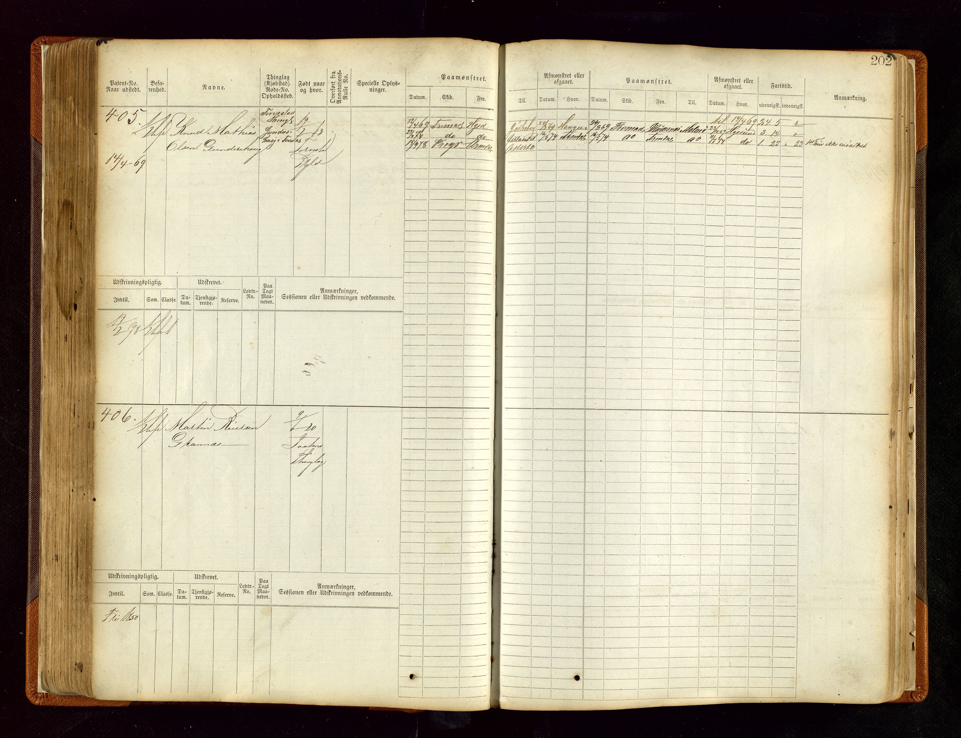 Haugesund sjømannskontor, AV/SAST-A-102007/F/Fb/Fbb/L0004: Sjøfartsrulle Haugesund krets nr. 1-1922, 1868-1948, p. 202