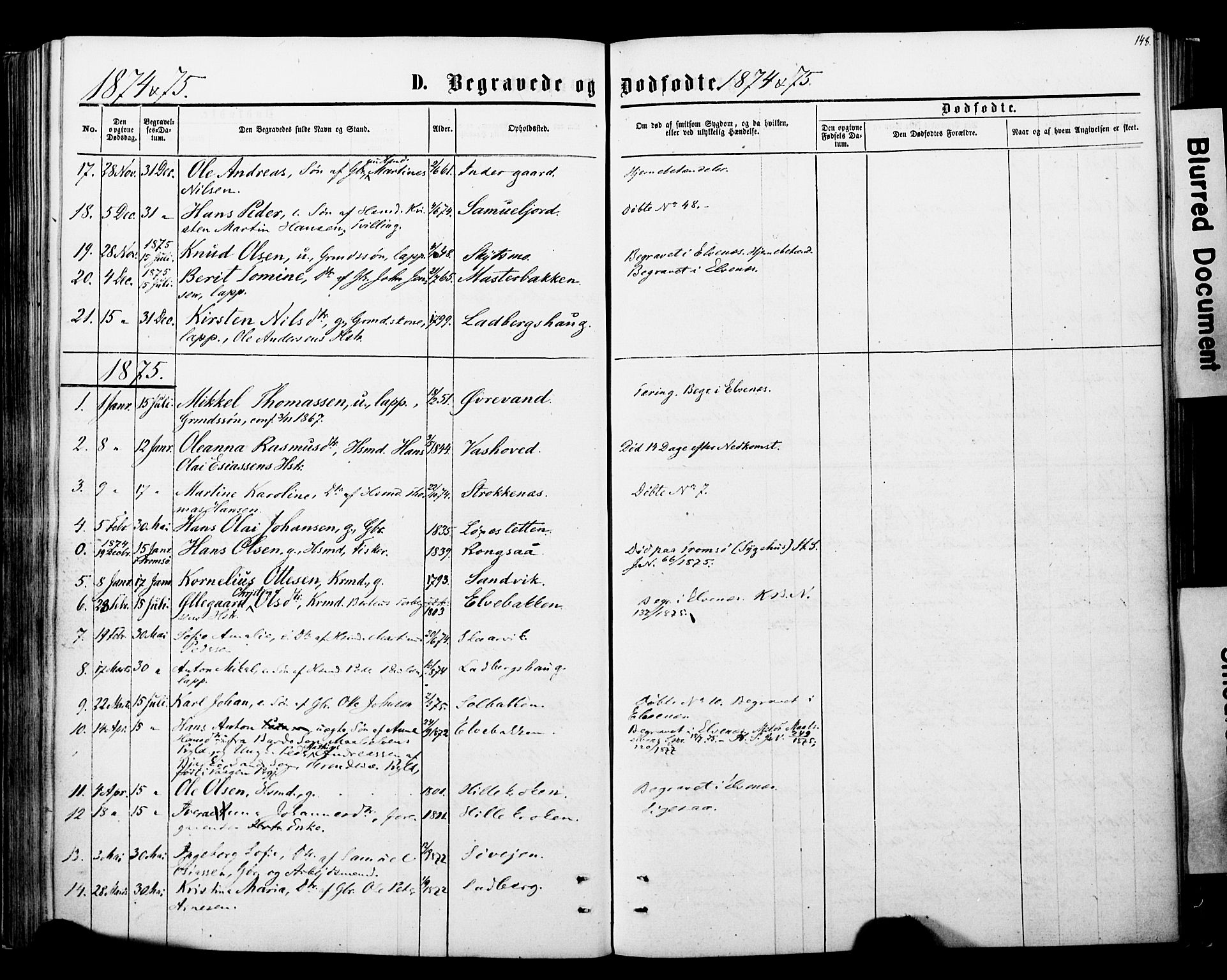 Ibestad sokneprestembete, SATØ/S-0077/H/Ha/Haa/L0013kirke: Parish register (official) no. 13, 1865-1879, p. 148