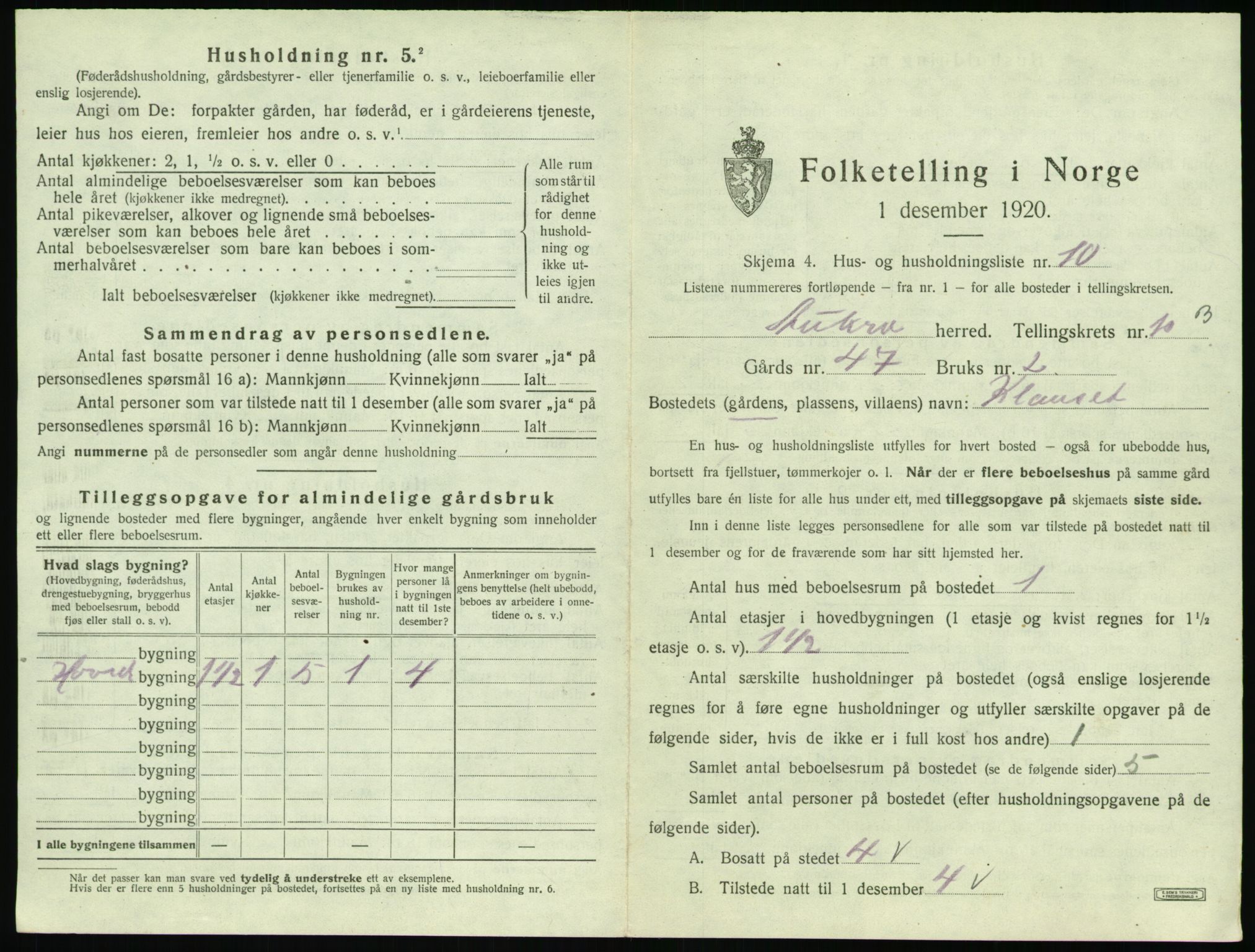 SAT, 1920 census for Aukra, 1920, p. 687