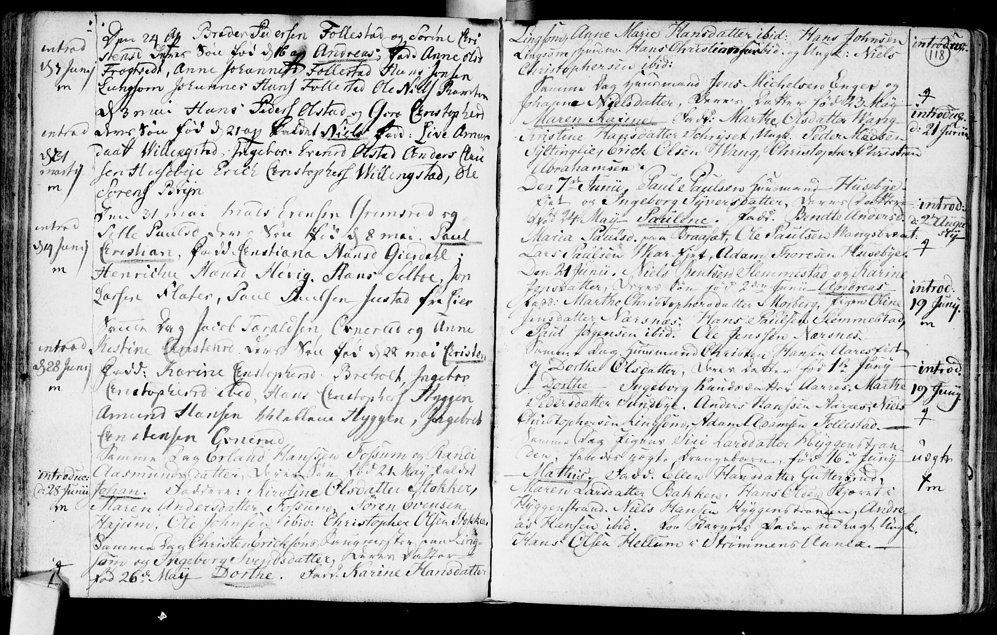 Røyken kirkebøker, AV/SAKO-A-241/F/Fa/L0003: Parish register (official) no. 3, 1782-1813, p. 118