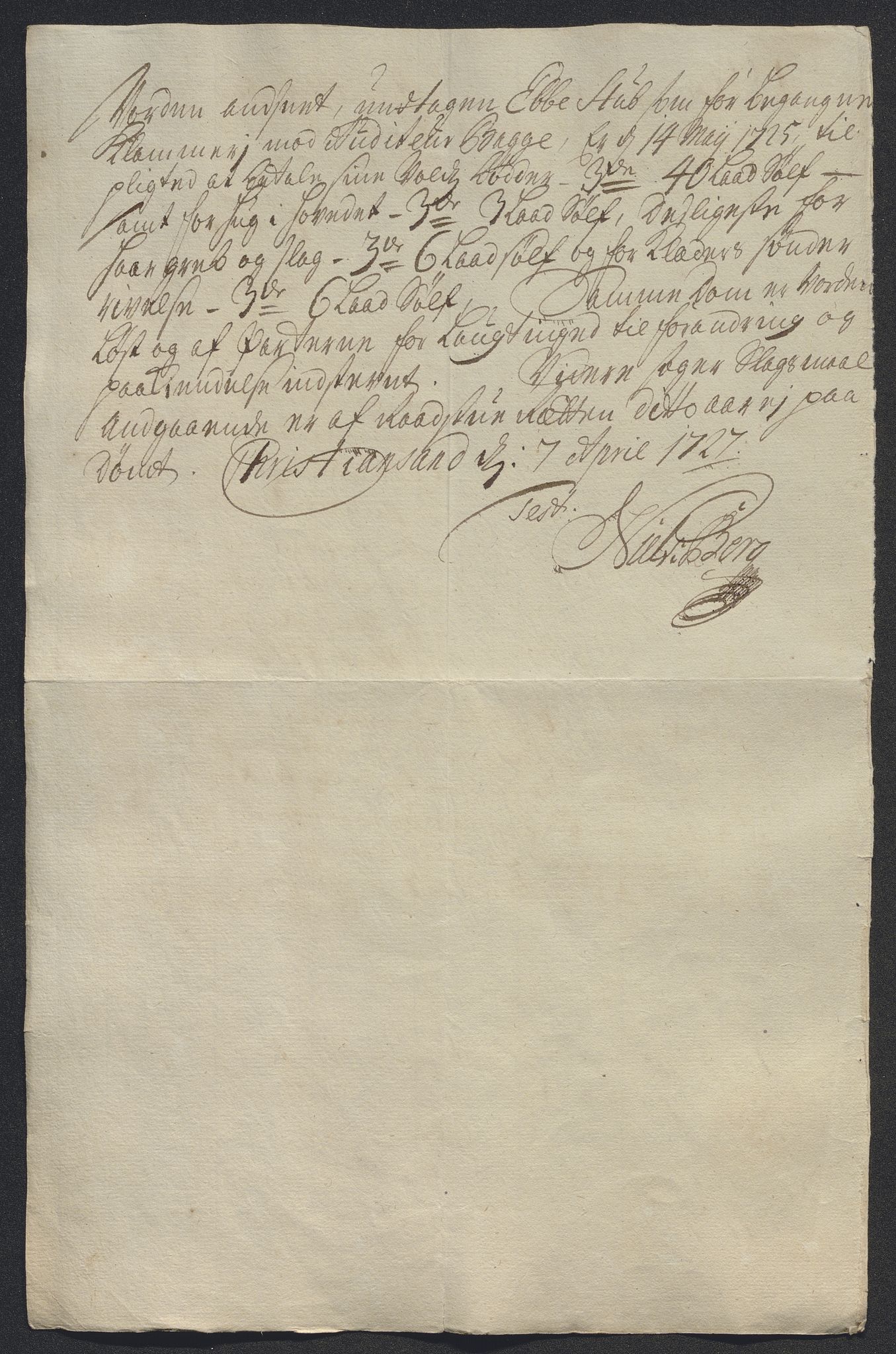 Rentekammeret inntil 1814, Reviderte regnskaper, Byregnskaper, AV/RA-EA-4066/R/Rm/L0286: [M19] Sikt og sakefall, 1719-1727, p. 507