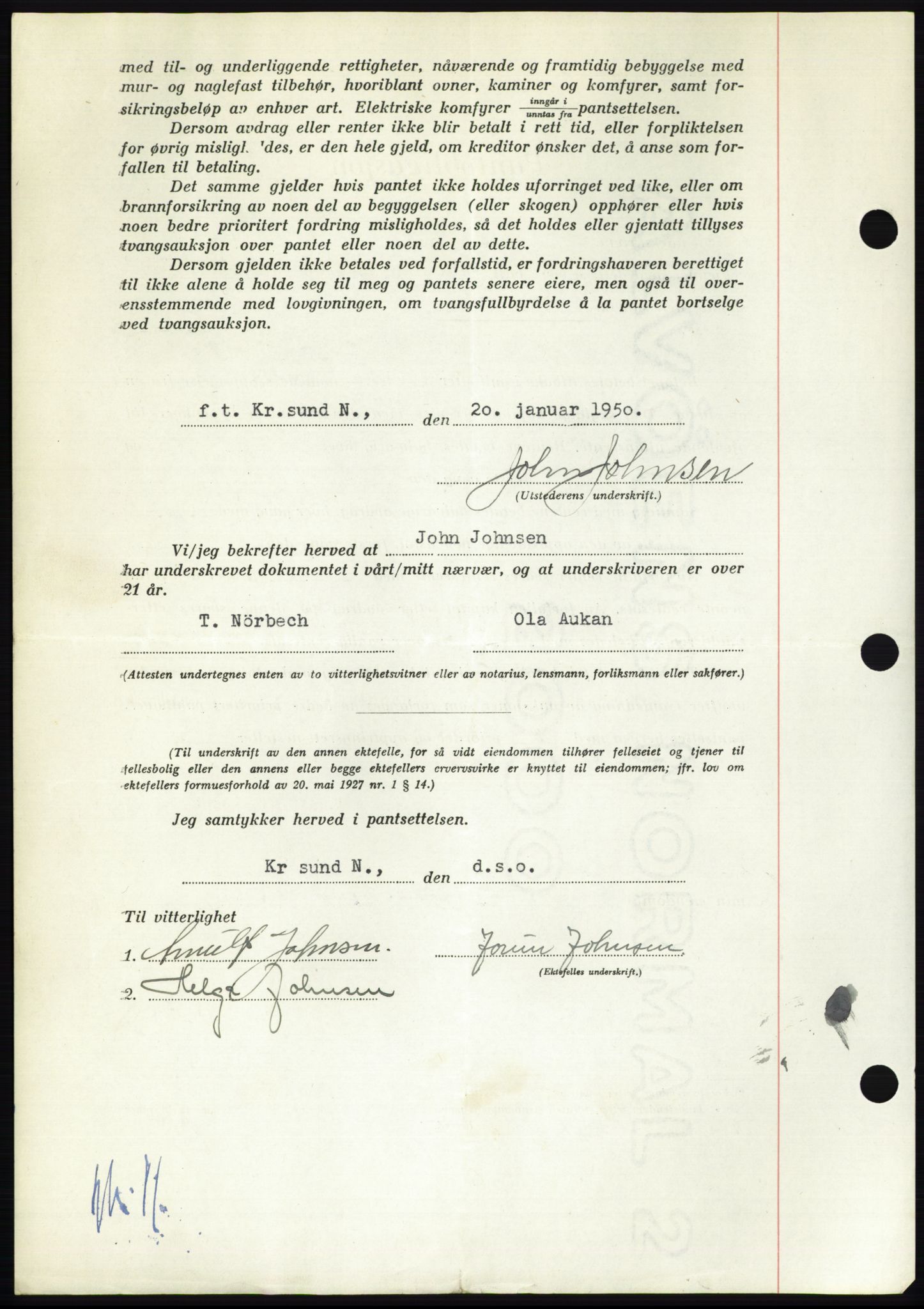 Nordmøre sorenskriveri, AV/SAT-A-4132/1/2/2Ca: Mortgage book no. B103, 1949-1950, Diary no: : 222/1950