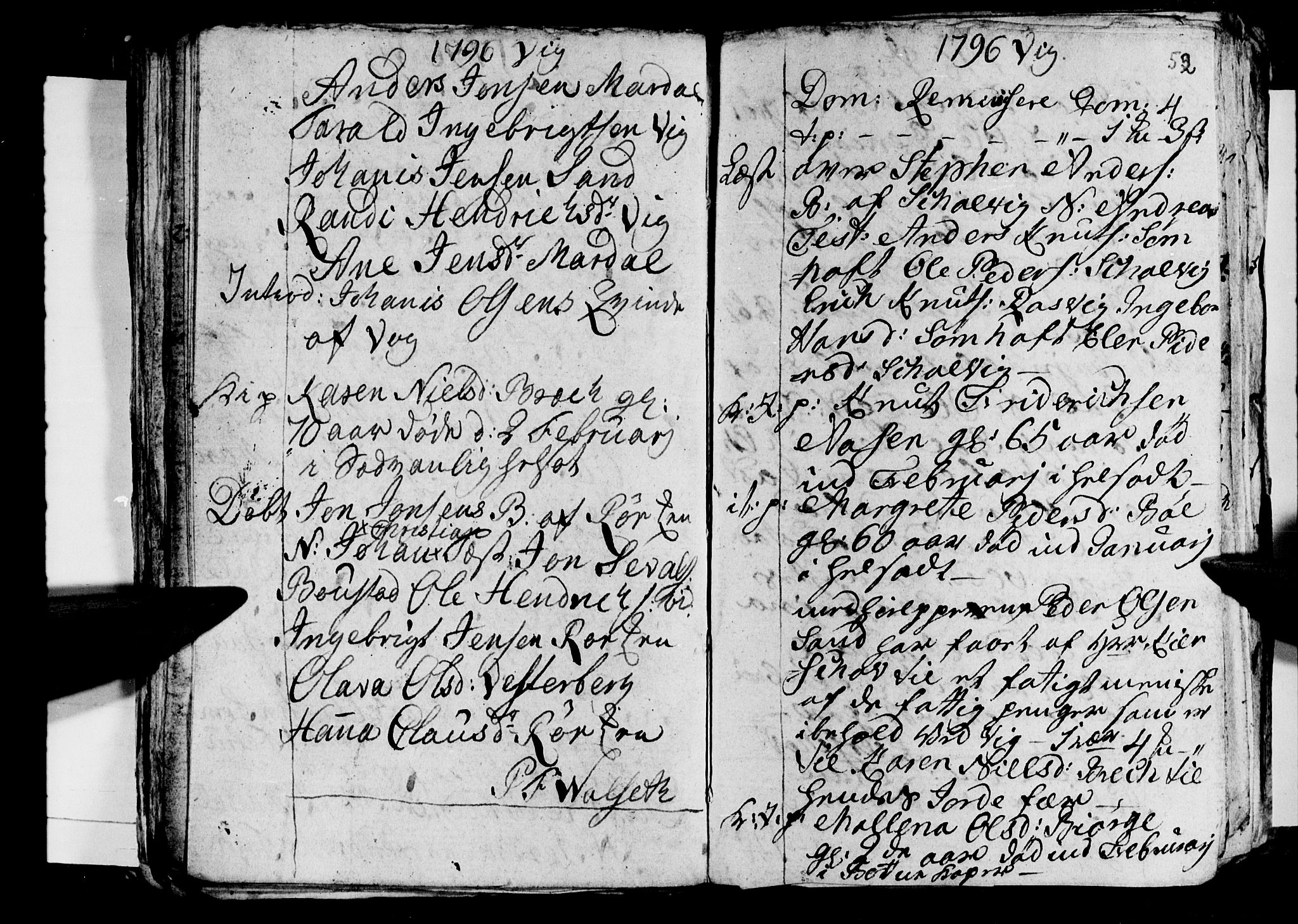 Ministerialprotokoller, klokkerbøker og fødselsregistre - Nordland, AV/SAT-A-1459/812/L0184: Parish register (copy) no. 812C02, 1793-1809, p. 52