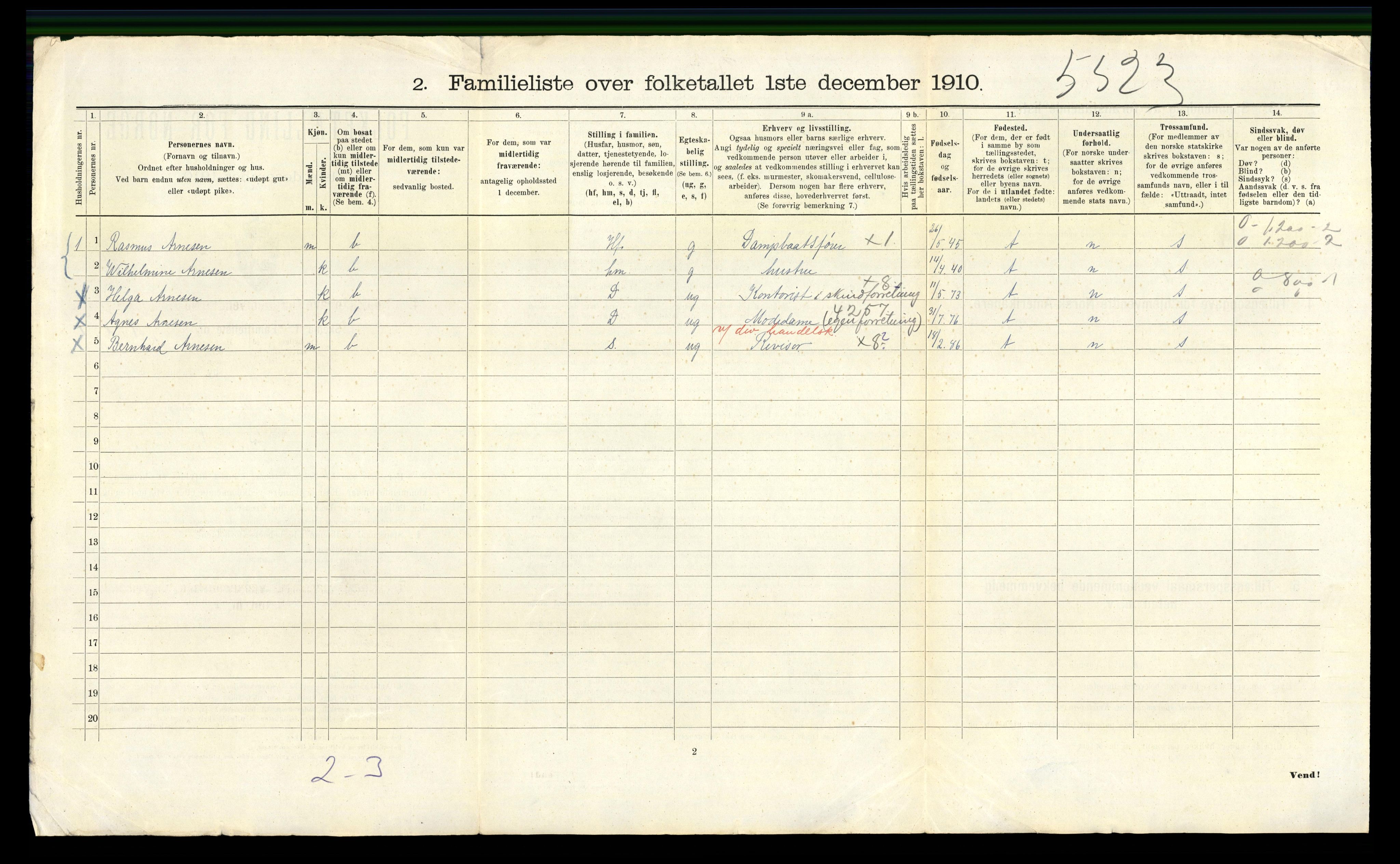 RA, 1910 census for Bergen, 1910, p. 18710