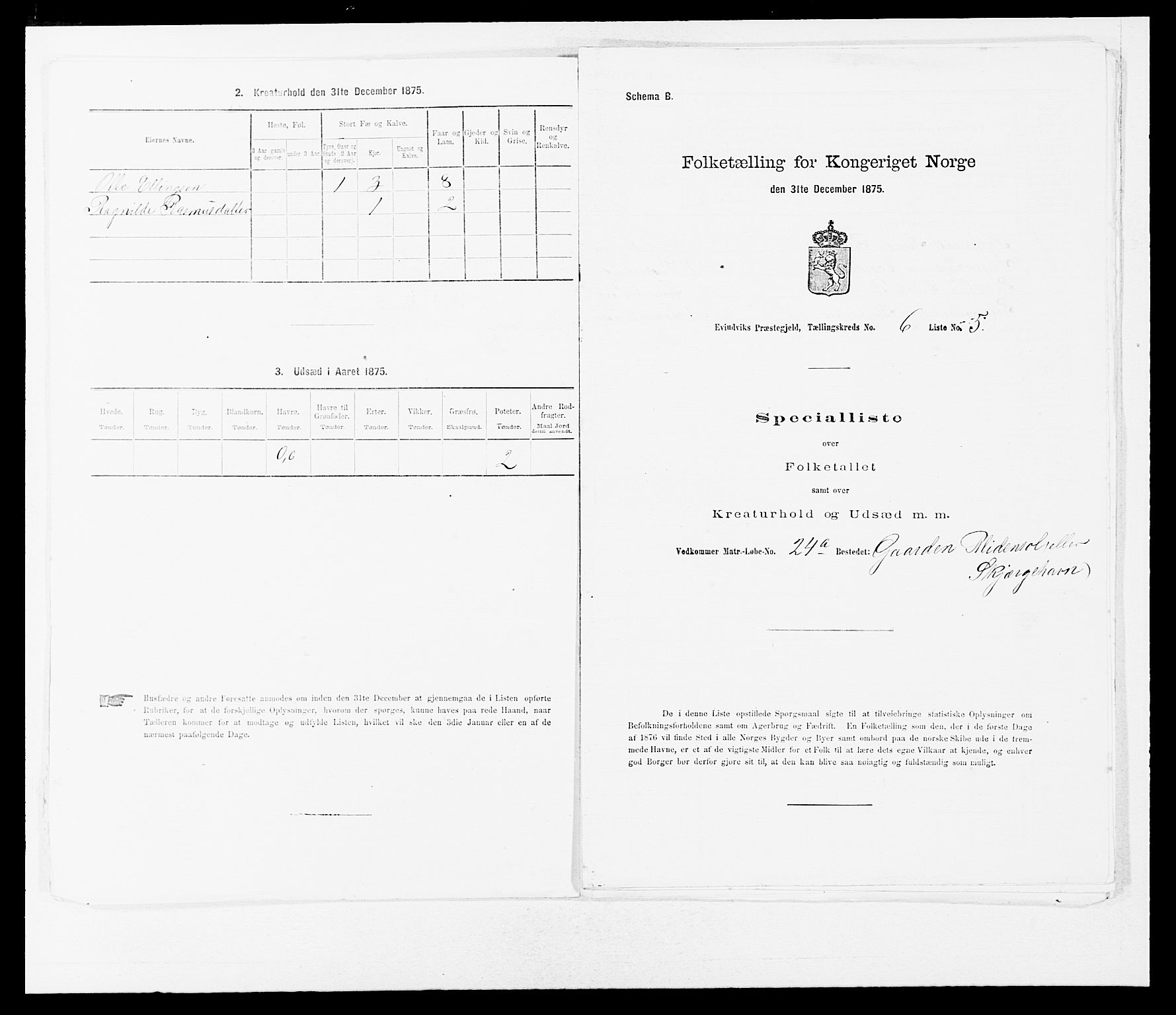 SAB, 1875 census for 1411P Eivindvik, 1875, p. 554