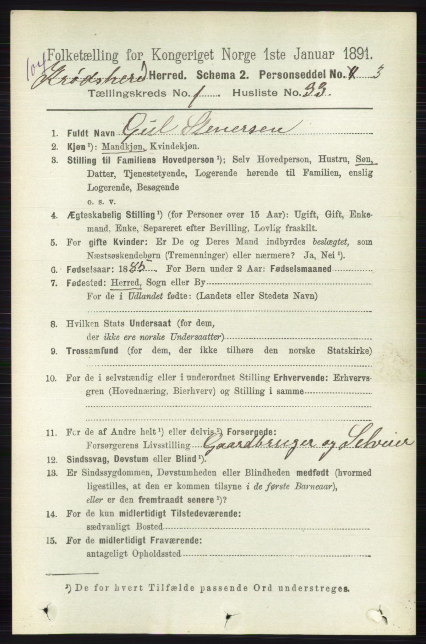 RA, 1891 census for 0621 Sigdal, 1891, p. 5174