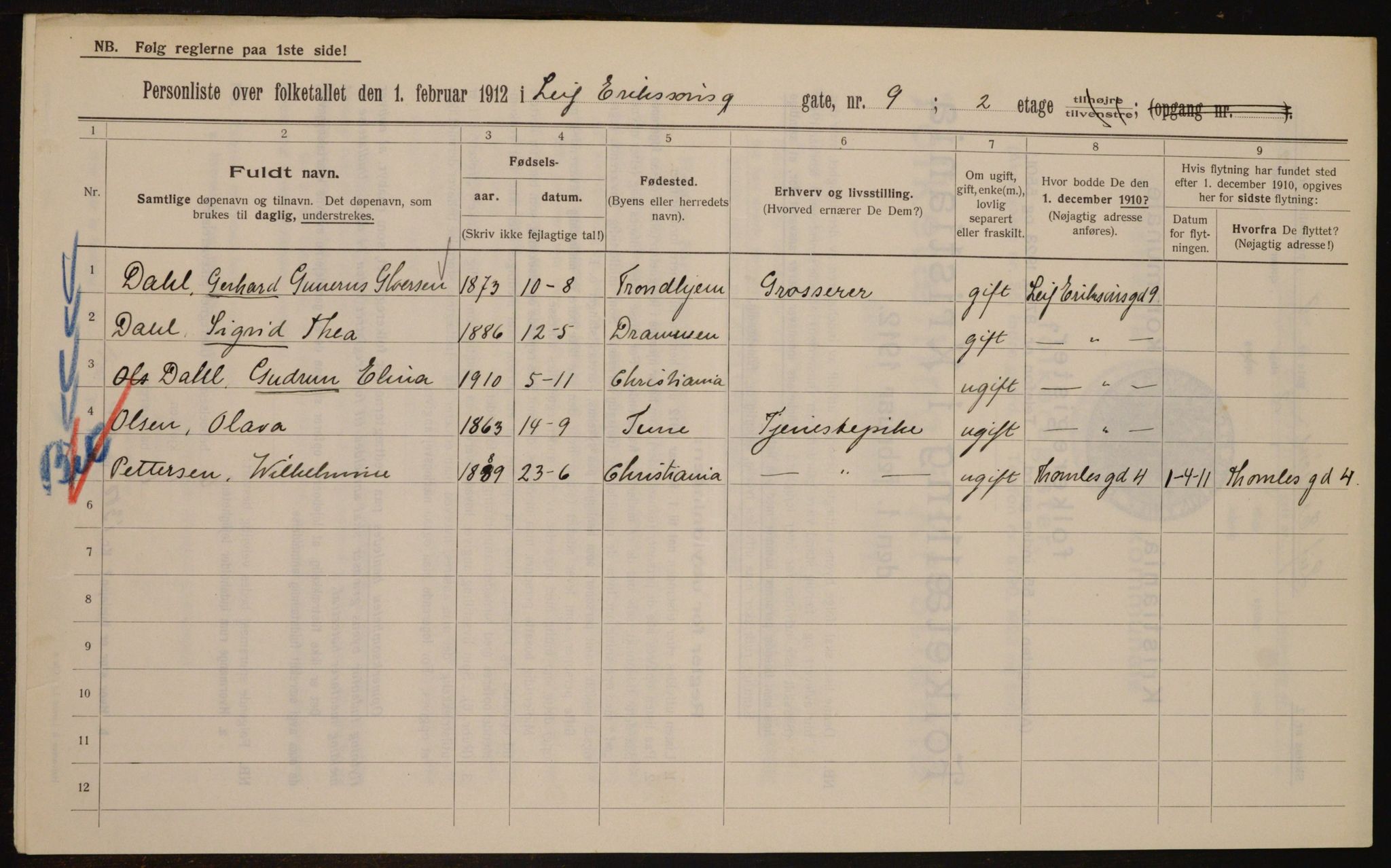 OBA, Municipal Census 1912 for Kristiania, 1912, p. 57835