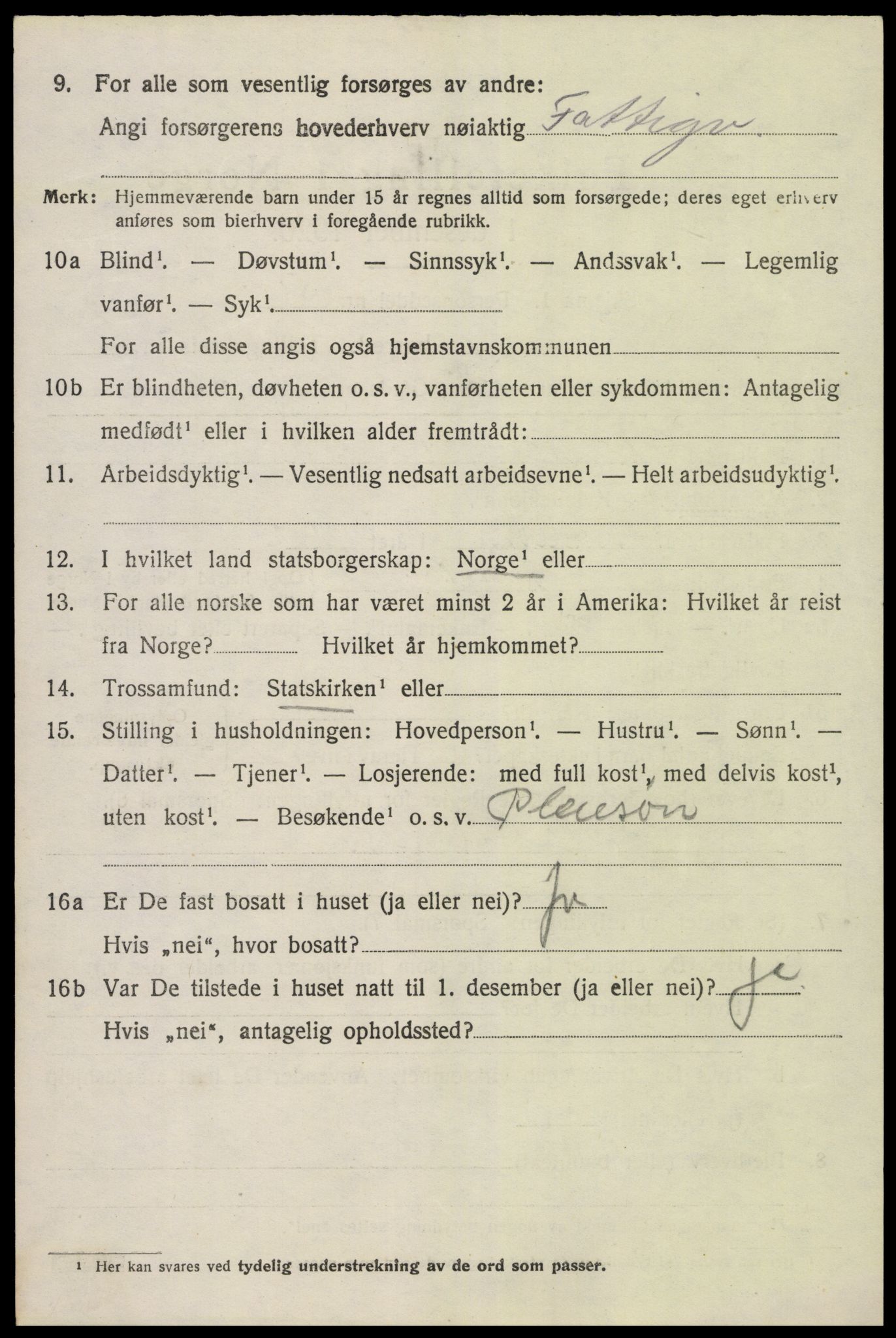 SAK, 1920 census for Øyestad, 1920, p. 10089