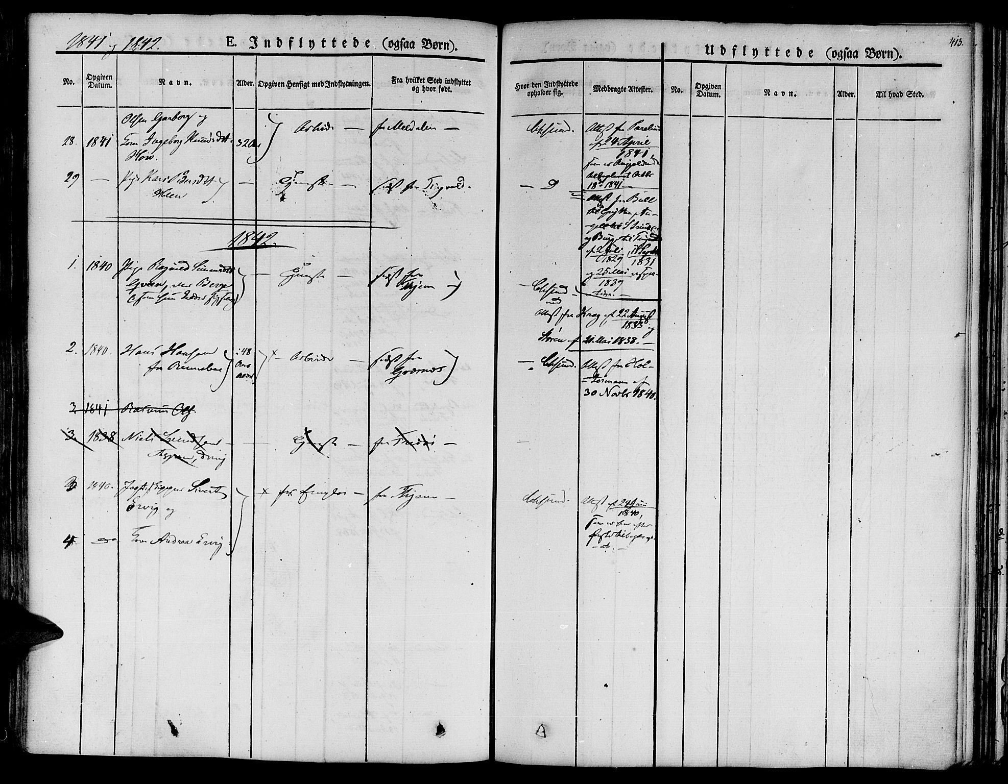 Ministerialprotokoller, klokkerbøker og fødselsregistre - Møre og Romsdal, SAT/A-1454/572/L0843: Parish register (official) no. 572A06, 1832-1842, p. 413