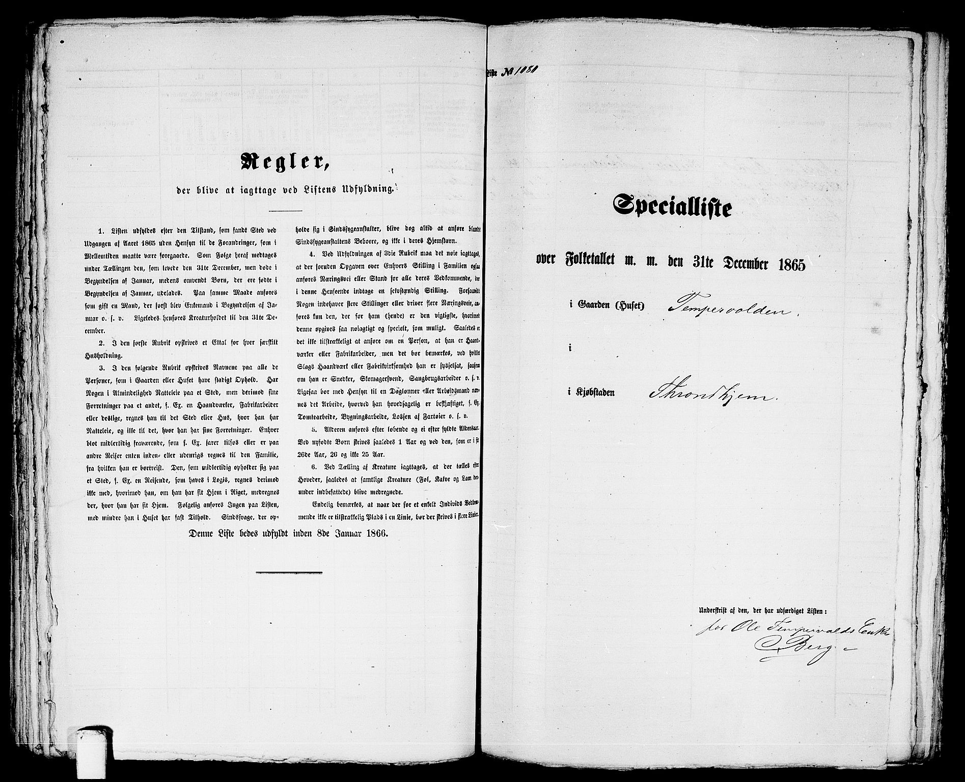 RA, 1865 census for Trondheim, 1865, p. 2241