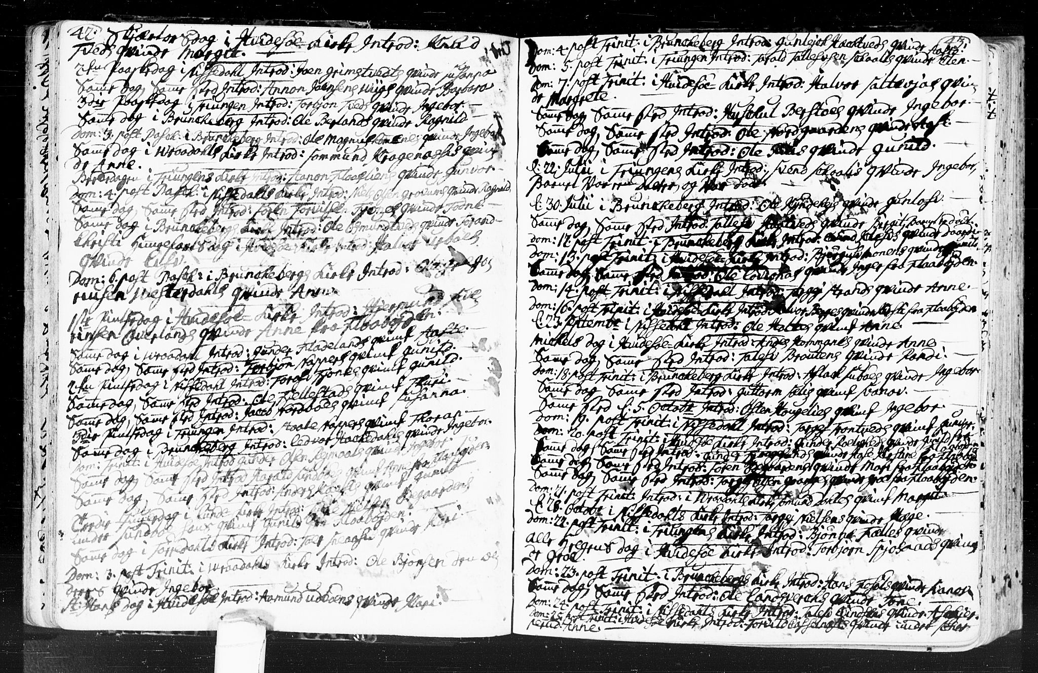 Kviteseid kirkebøker, SAKO/A-276/F/Fa/L0001: Parish register (official) no. I 1, 1754-1773, p. 42-43