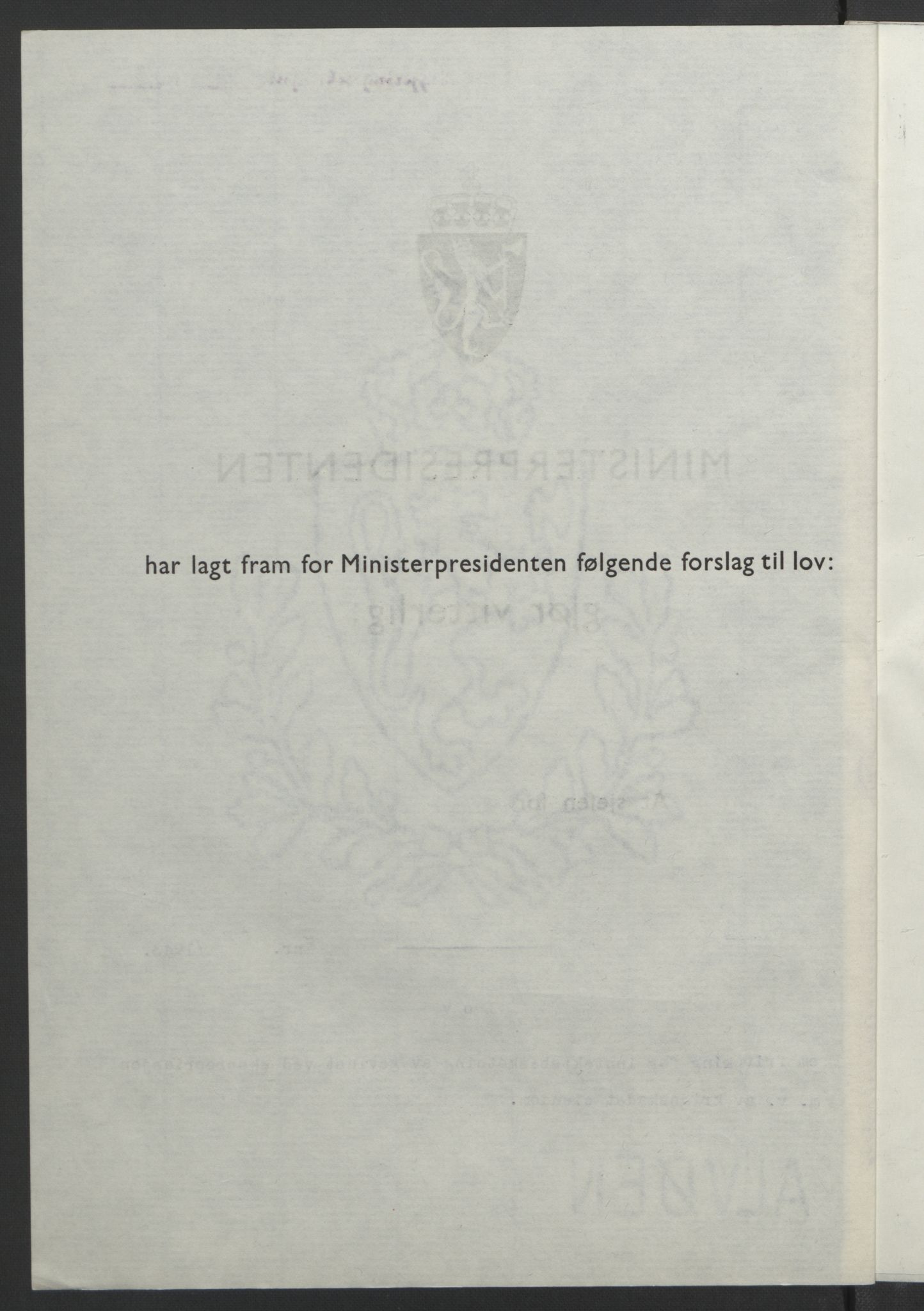 NS-administrasjonen 1940-1945 (Statsrådsekretariatet, de kommisariske statsråder mm), AV/RA-S-4279/D/Db/L0099: Lover, 1943, p. 260