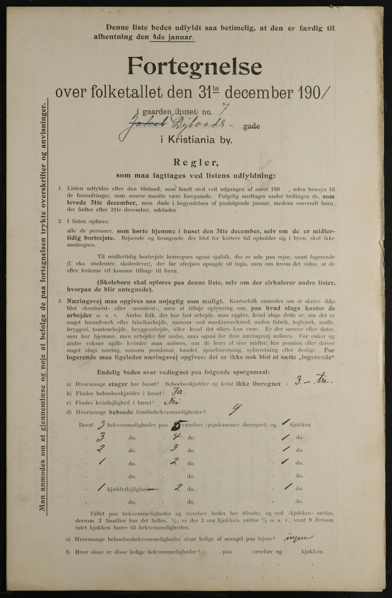 OBA, Municipal Census 1901 for Kristiania, 1901, p. 2845