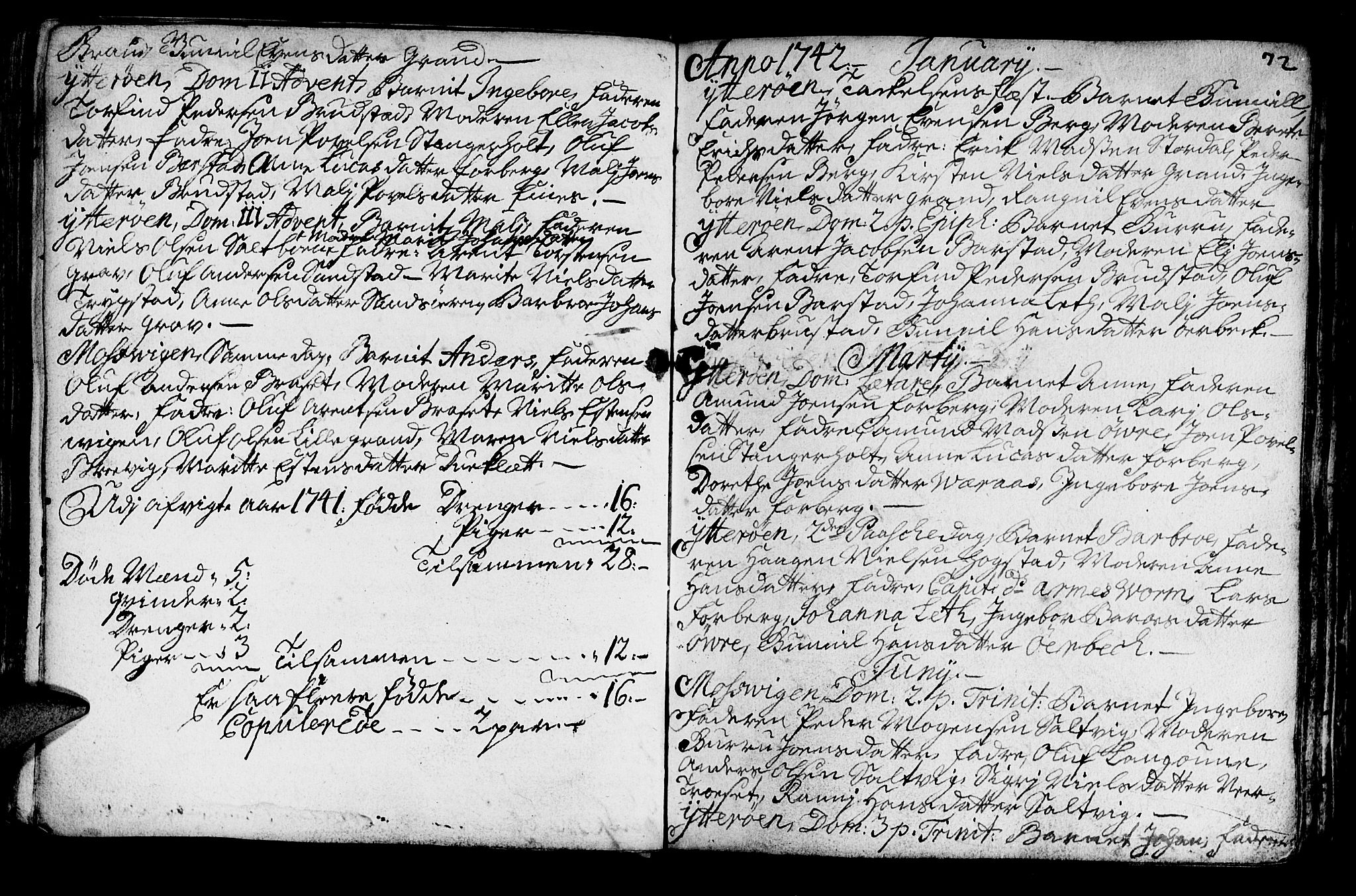 Ministerialprotokoller, klokkerbøker og fødselsregistre - Nord-Trøndelag, SAT/A-1458/722/L0215: Parish register (official) no. 722A02, 1718-1755, p. 72