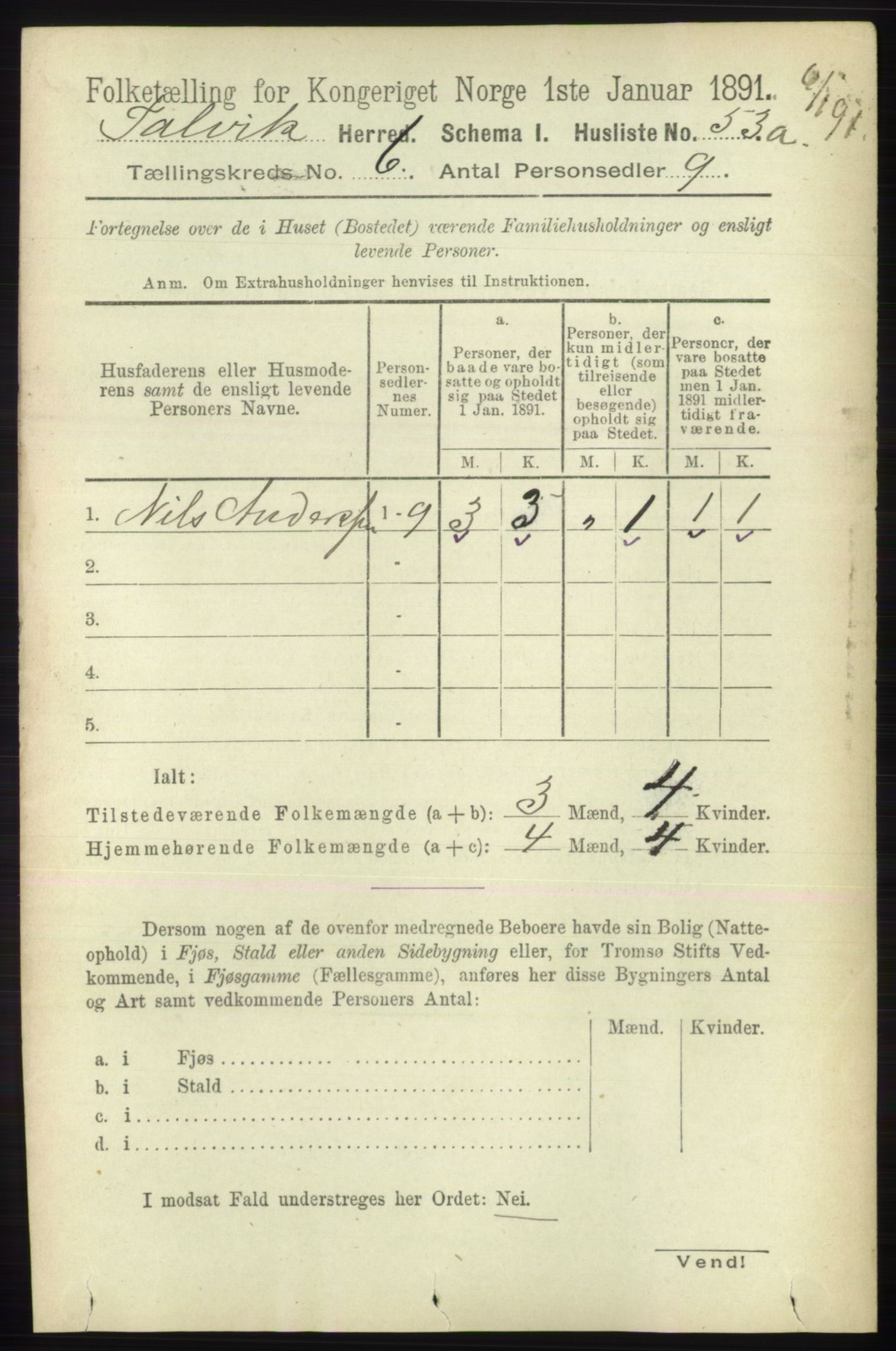 RA, 1891 census for 2013 Talvik, 1891, p. 1606