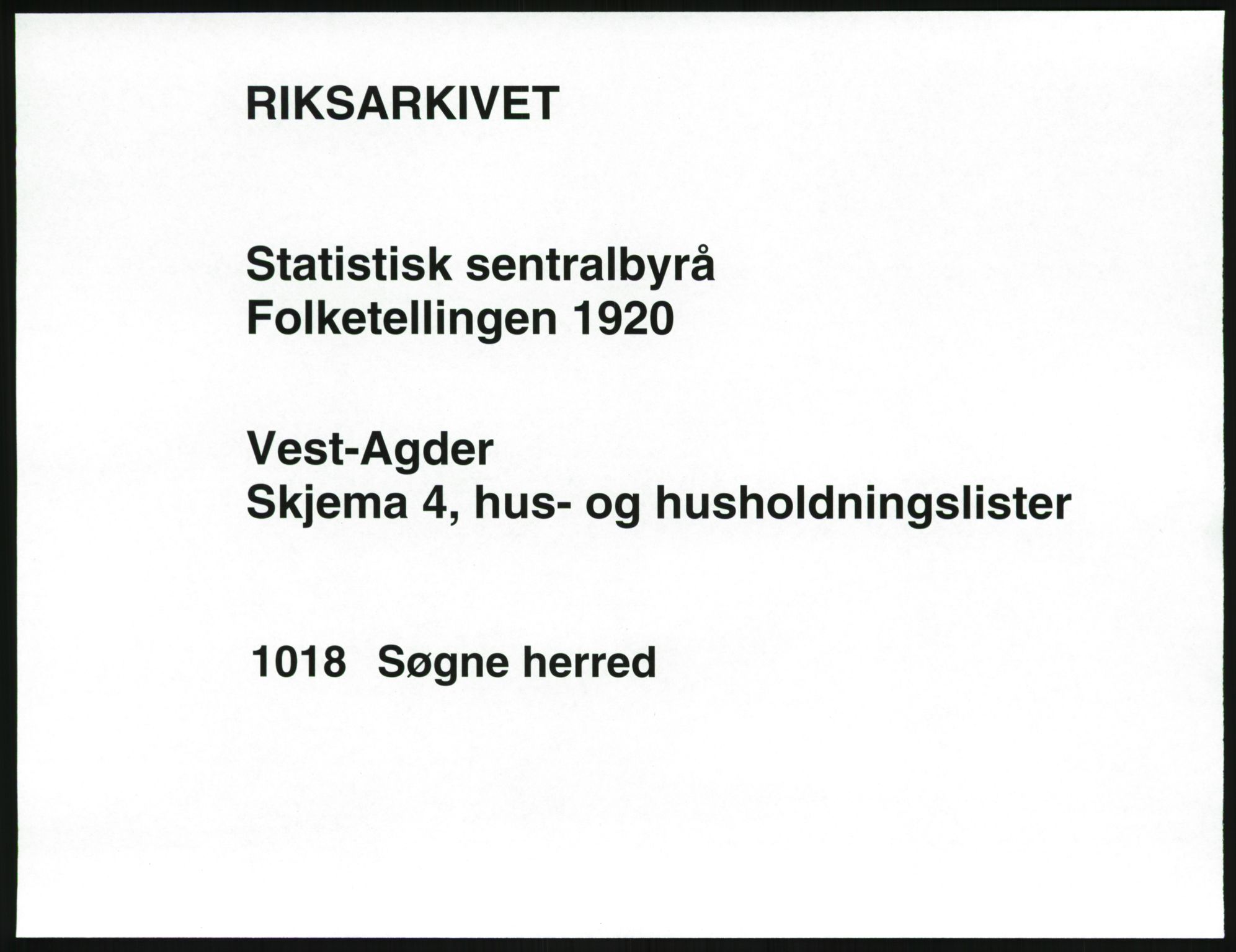 SAK, 1920 census for Søgne, 1920, p. 53