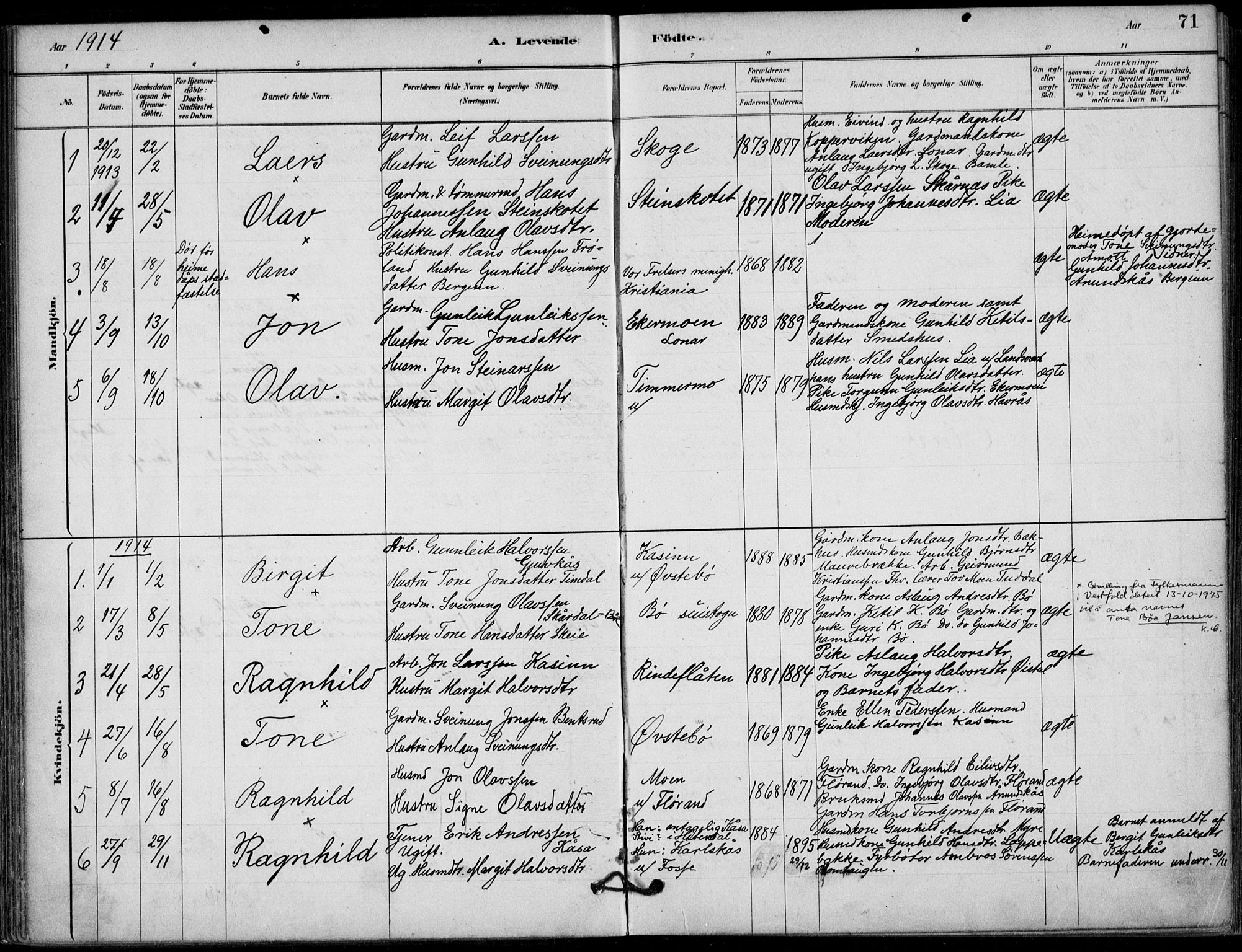 Hjartdal kirkebøker, AV/SAKO-A-270/F/Fb/L0002: Parish register (official) no. II 2, 1880-1932, p. 71
