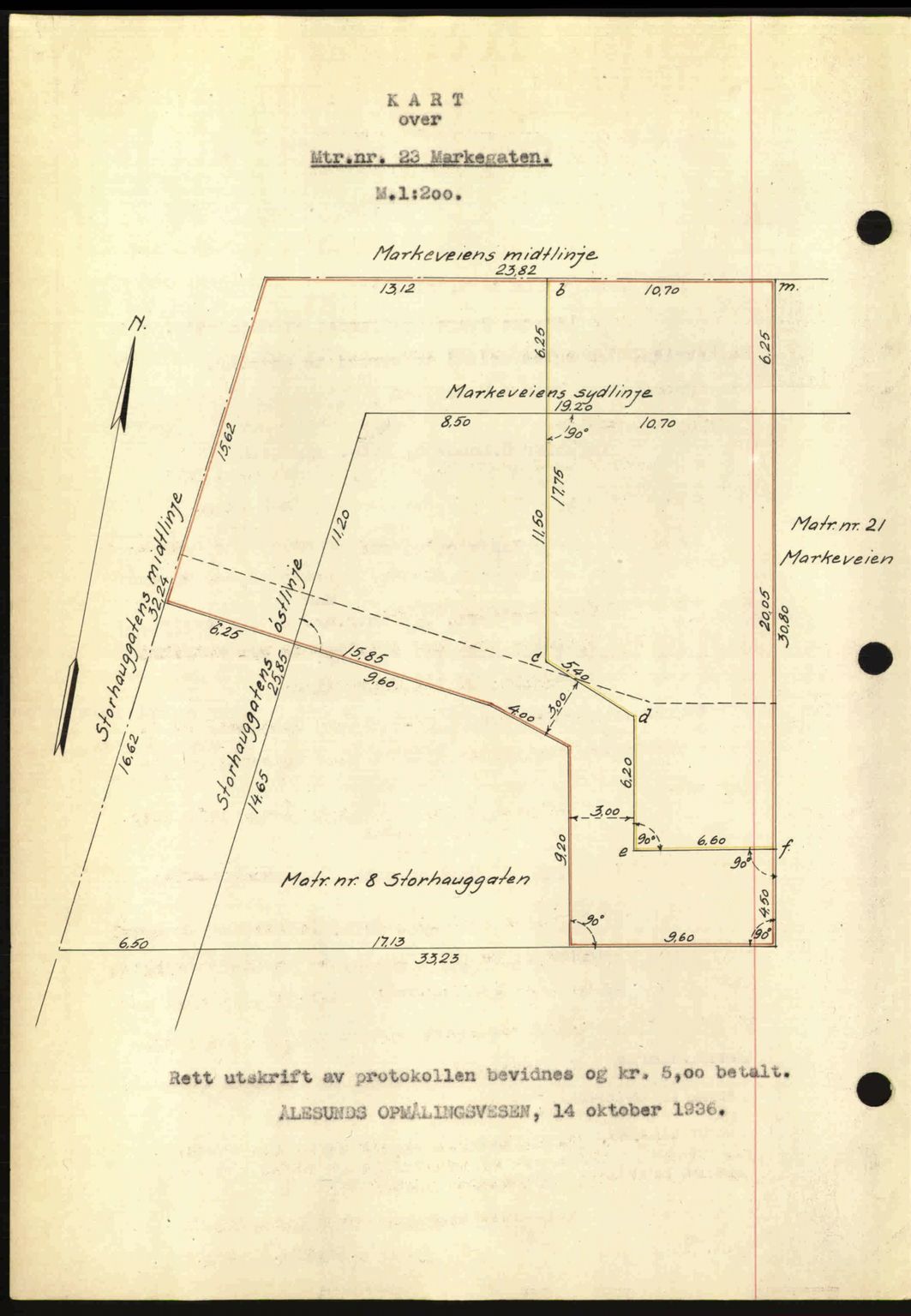 Ålesund byfogd, AV/SAT-A-4384: Mortgage book no. 34 I, 1936-1938, Diary no: : 605/1936