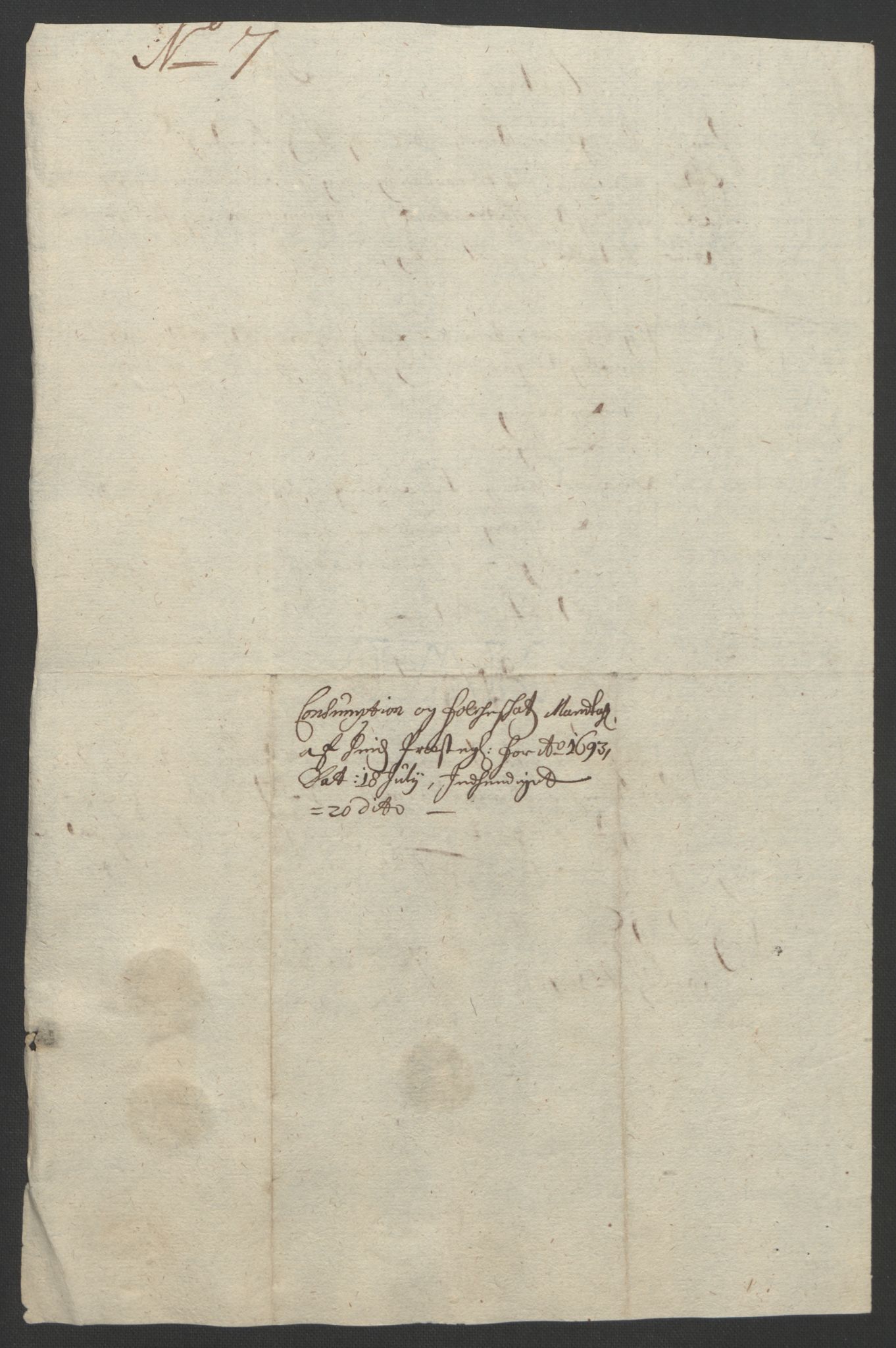 Rentekammeret inntil 1814, Reviderte regnskaper, Fogderegnskap, AV/RA-EA-4092/R35/L2091: Fogderegnskap Øvre og Nedre Telemark, 1690-1693, p. 308