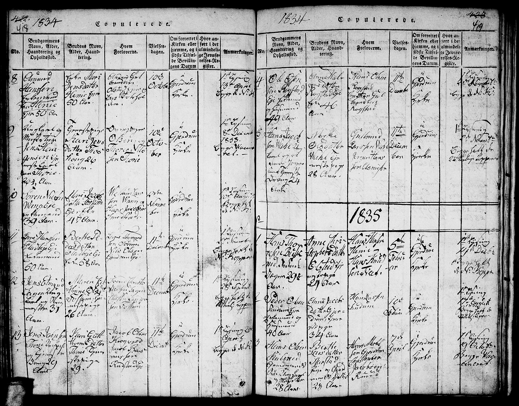 Gjerdrum prestekontor Kirkebøker, SAO/A-10412b/F/Fa/L0004: Parish register (official) no. I 4, 1816-1836, p. 418-419