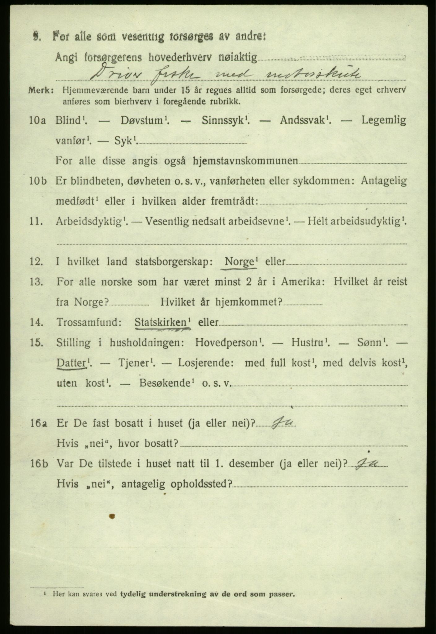 SAB, 1920 census for Bremanger, 1920, p. 2499