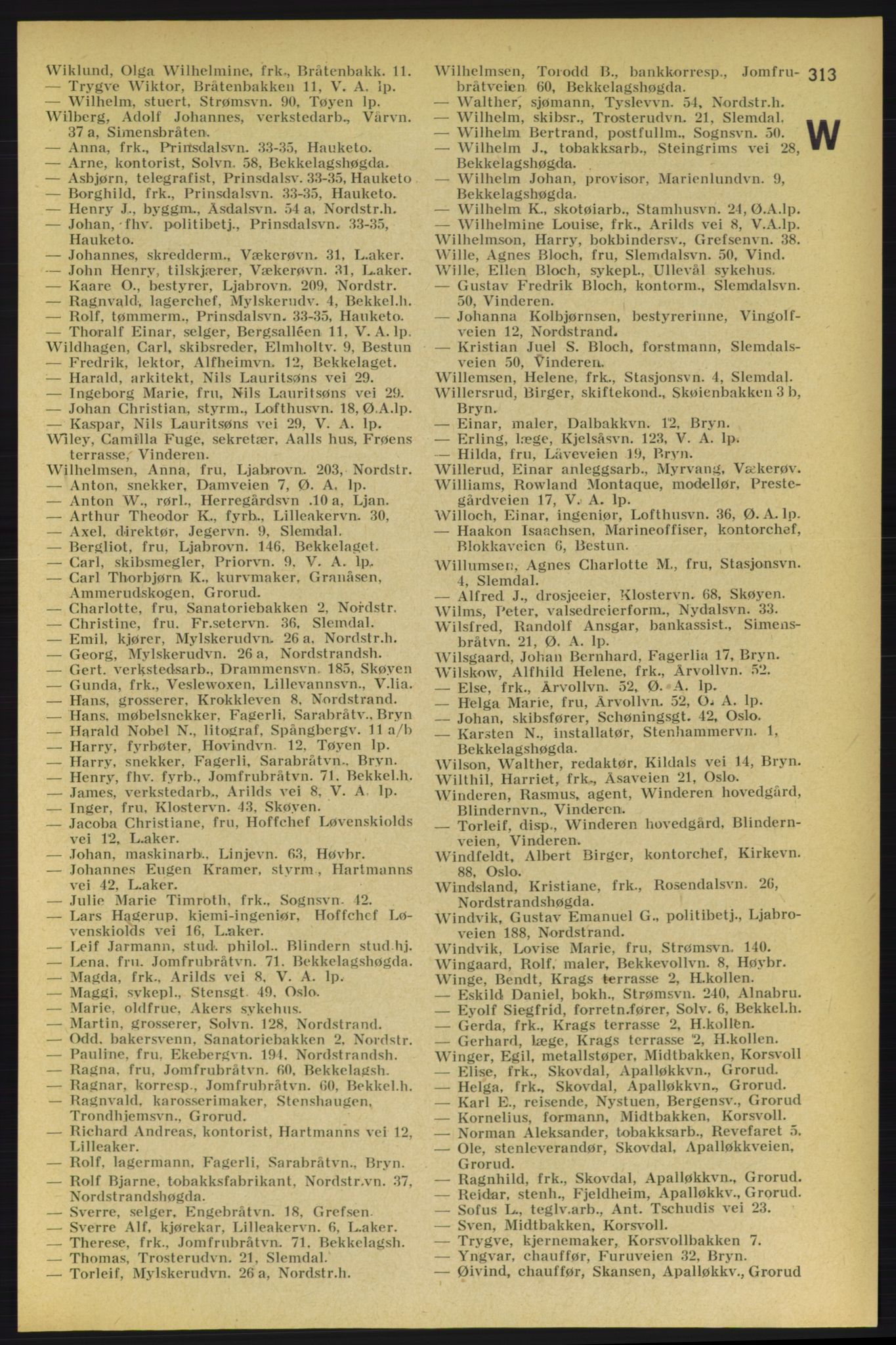 Aker adressebok/adressekalender, PUBL/001/A/005: Aker adressebok, 1934-1935, p. 313