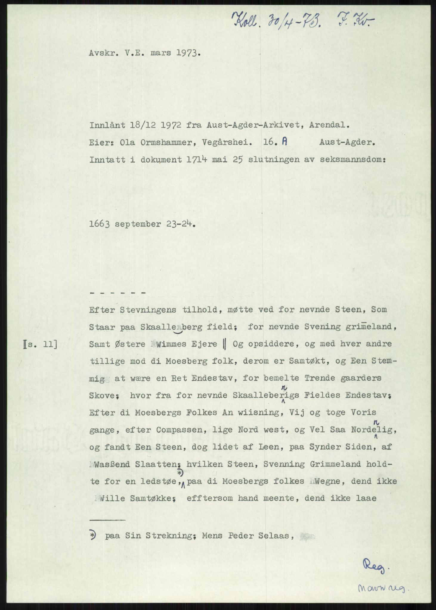 Samlinger til kildeutgivelse, Diplomavskriftsamlingen, RA/EA-4053/H/Ha, p. 3490