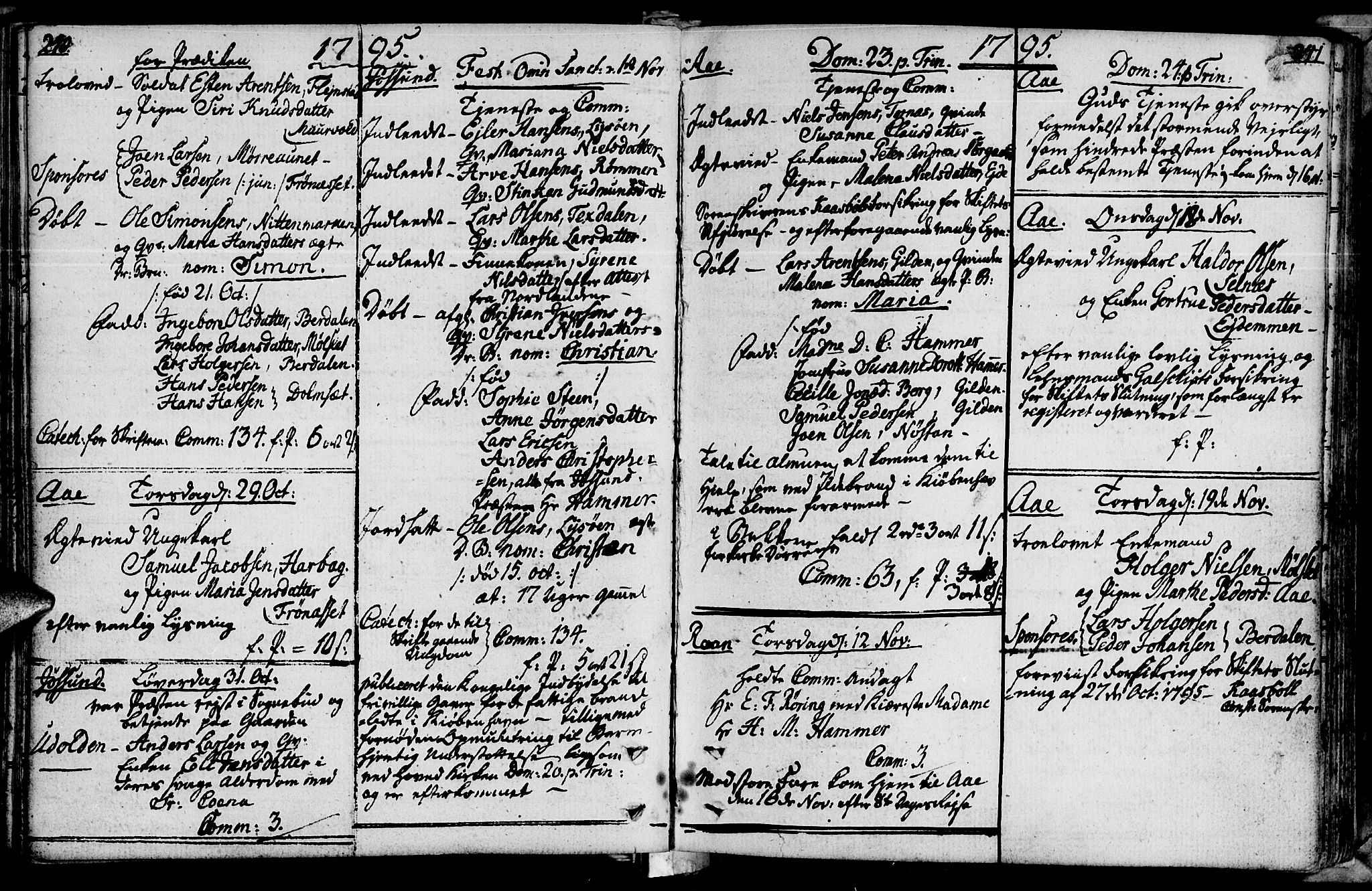 Ministerialprotokoller, klokkerbøker og fødselsregistre - Sør-Trøndelag, SAT/A-1456/655/L0673: Parish register (official) no. 655A02, 1780-1801, p. 240-241