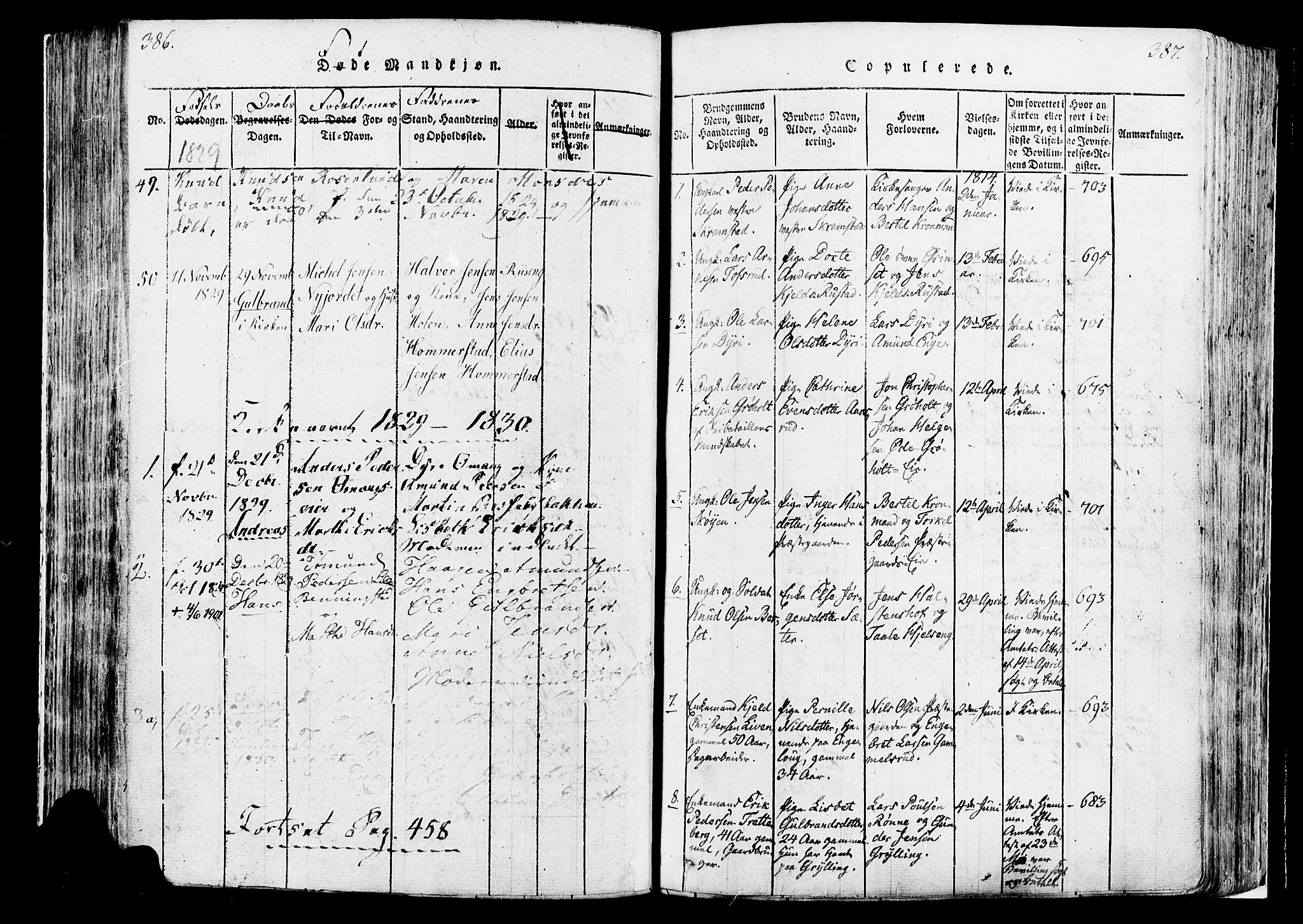 Løten prestekontor, AV/SAH-PREST-022/K/Ka/L0005: Parish register (official) no. 5, 1814-1832, p. 386-387