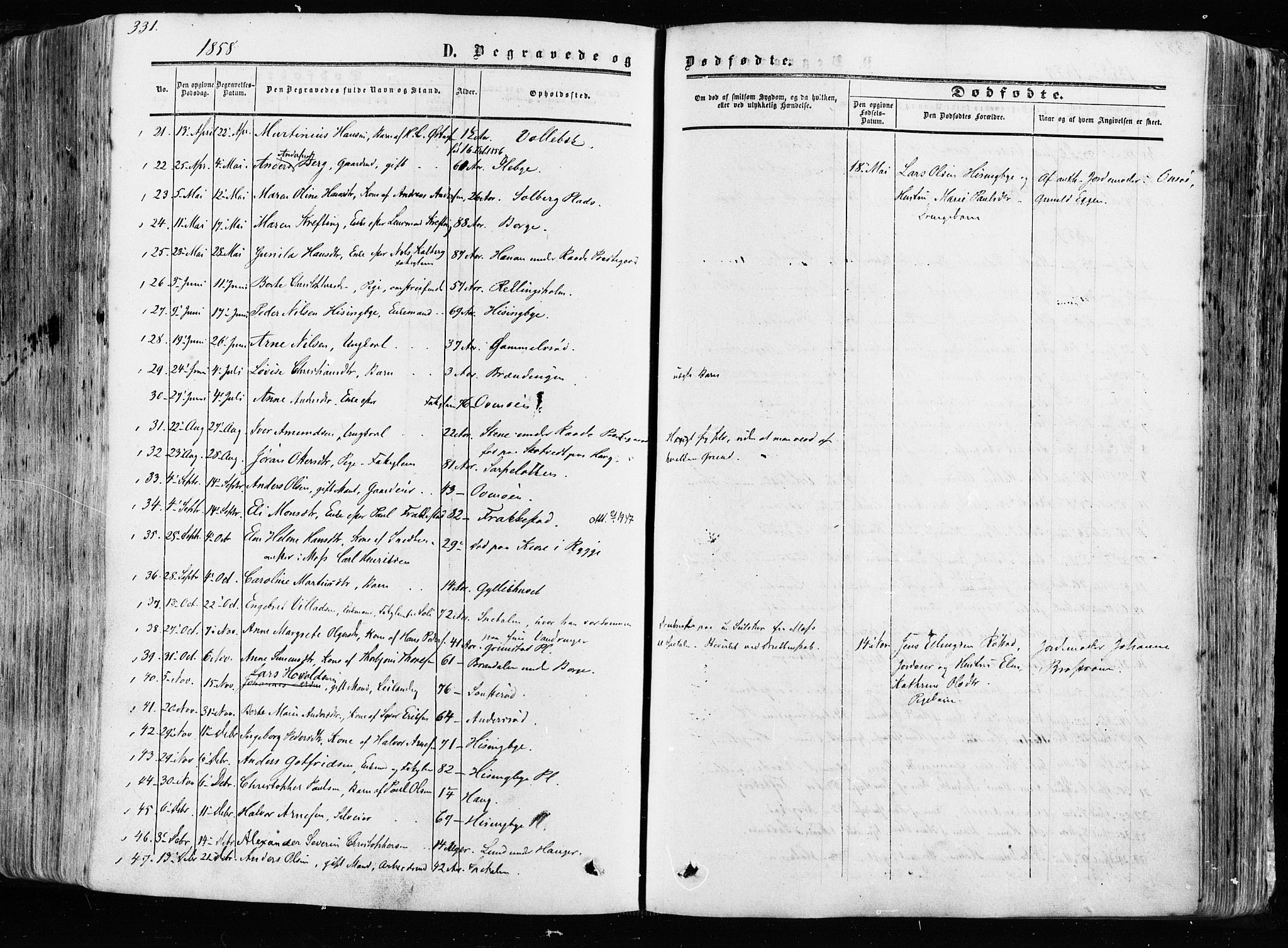 Råde prestekontor kirkebøker, AV/SAO-A-2009/F/Fa/L0006: Parish register (official) no. 6, 1854-1877, p. 331