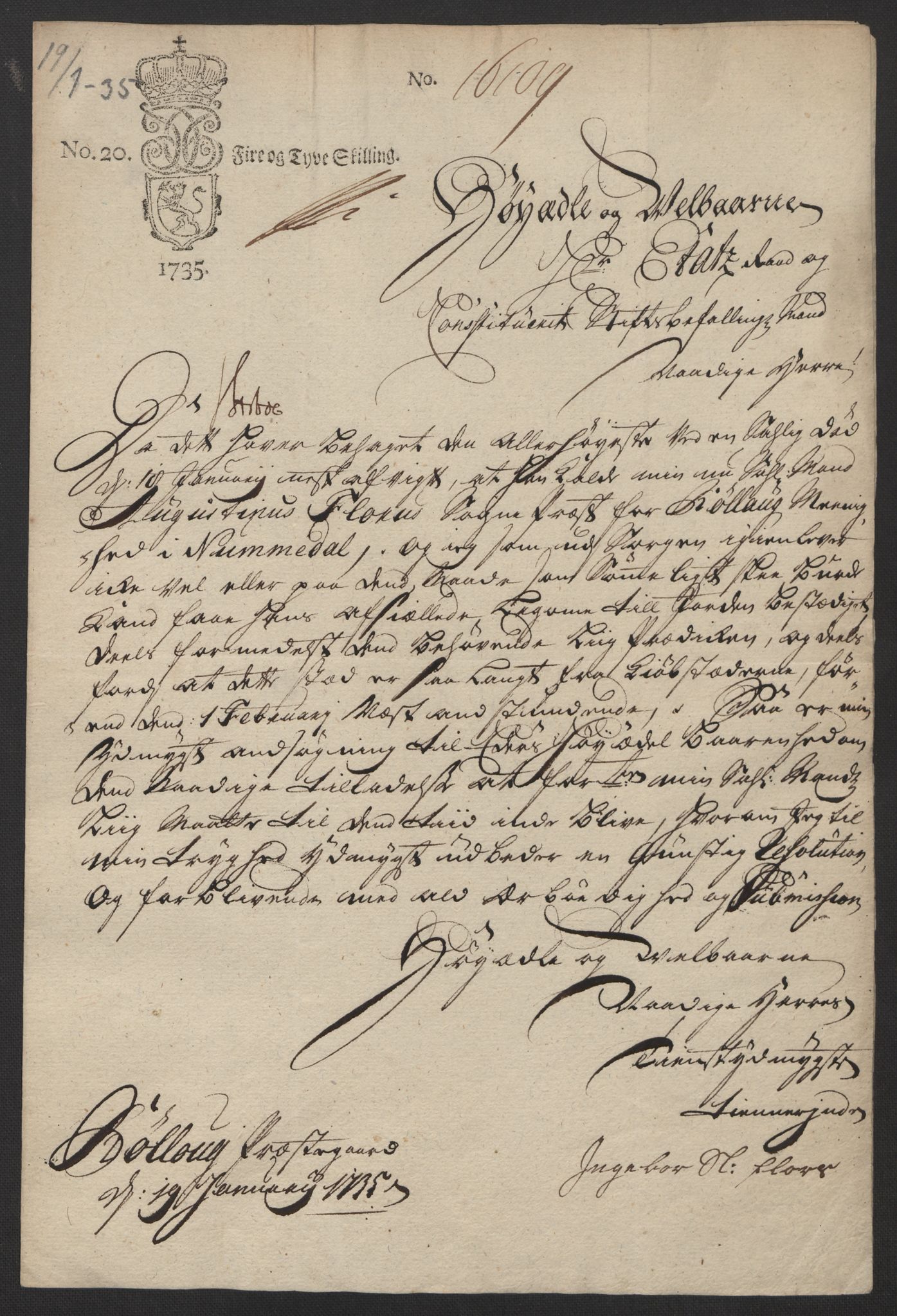 Stattholderembetet 1572-1771, AV/RA-EA-2870/Ef/L0108: Brev fra embetsmenn og andre, 1735-1736, p. 6