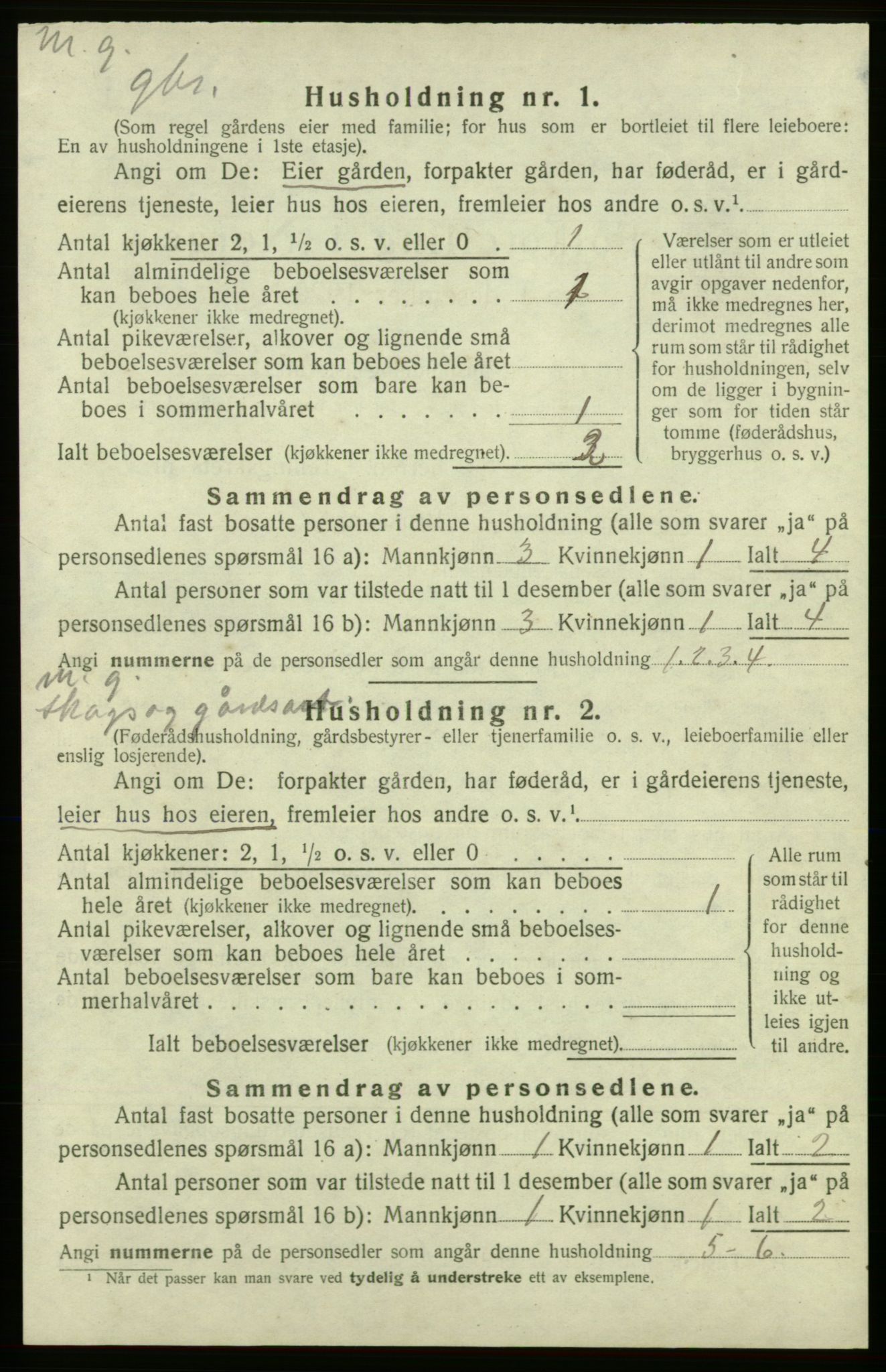 SAB, 1920 census for Kvinnherad, 1920, p. 998