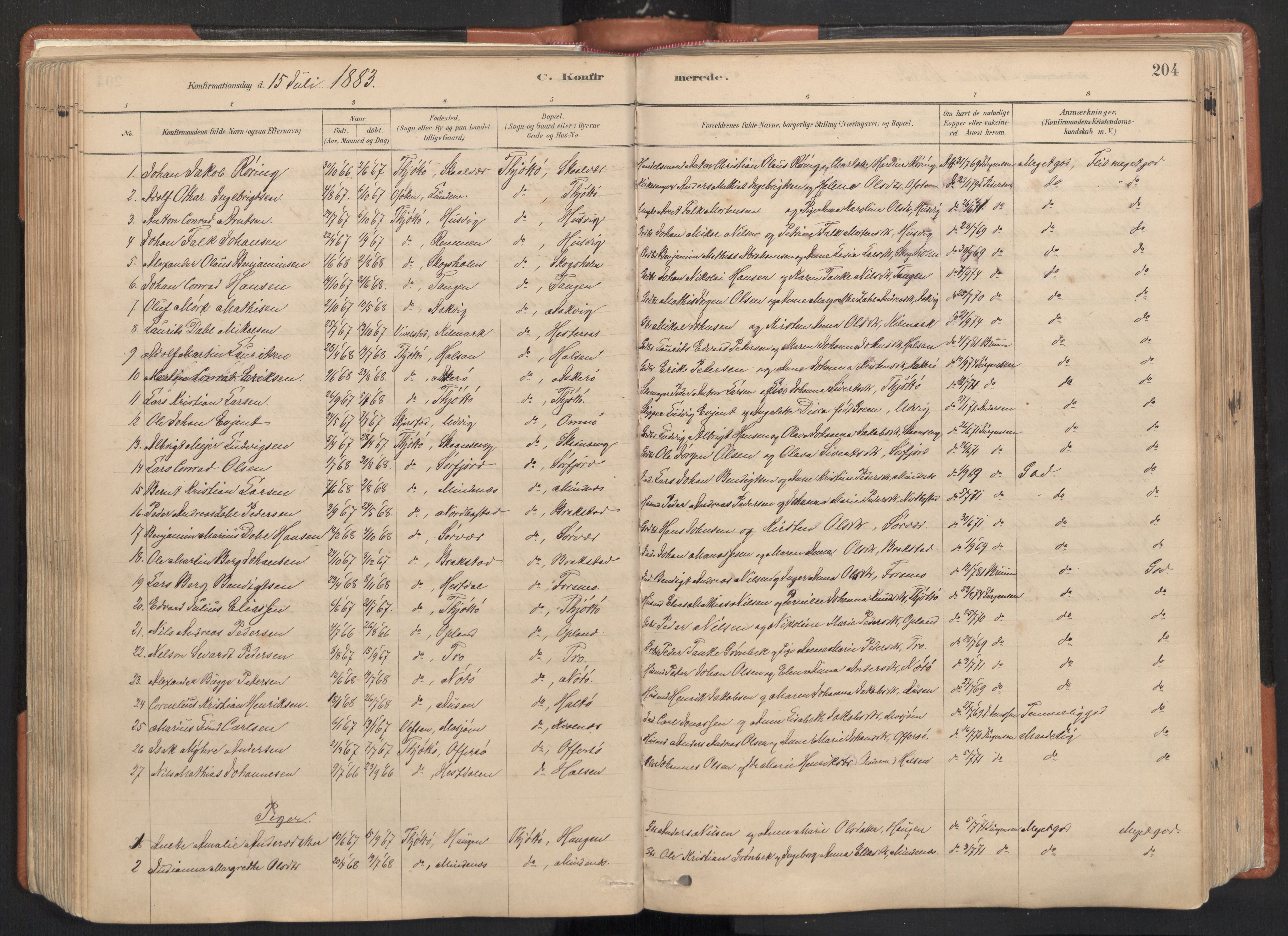 Ministerialprotokoller, klokkerbøker og fødselsregistre - Nordland, SAT/A-1459/817/L0264: Parish register (official) no. 817A04, 1878-1907, p. 204