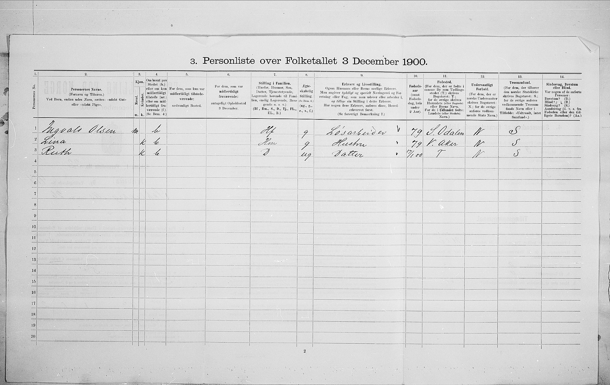 SAO, 1900 census for Kristiania, 1900, p. 80352