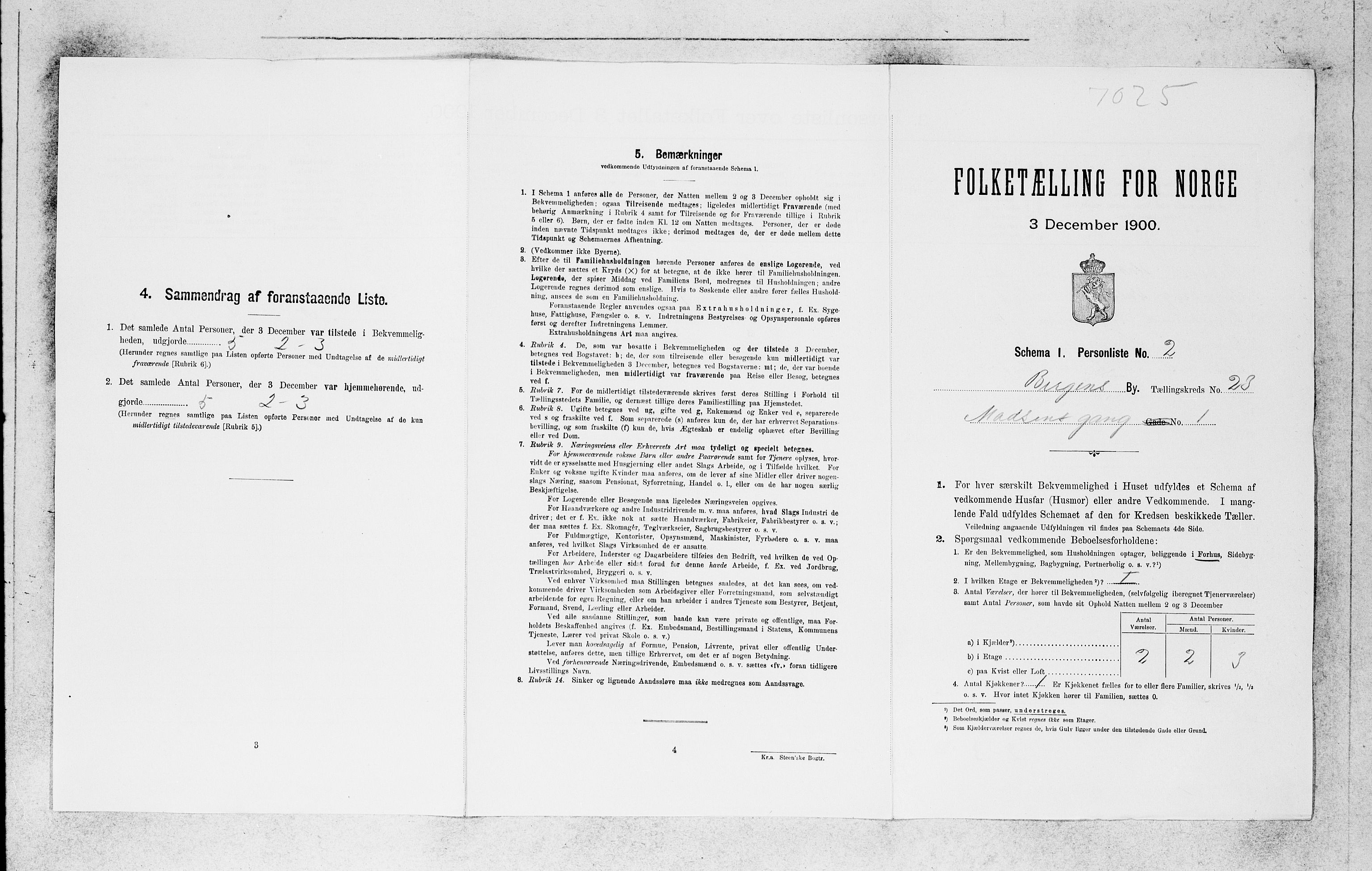 SAB, 1900 census for Bergen, 1900, p. 4730