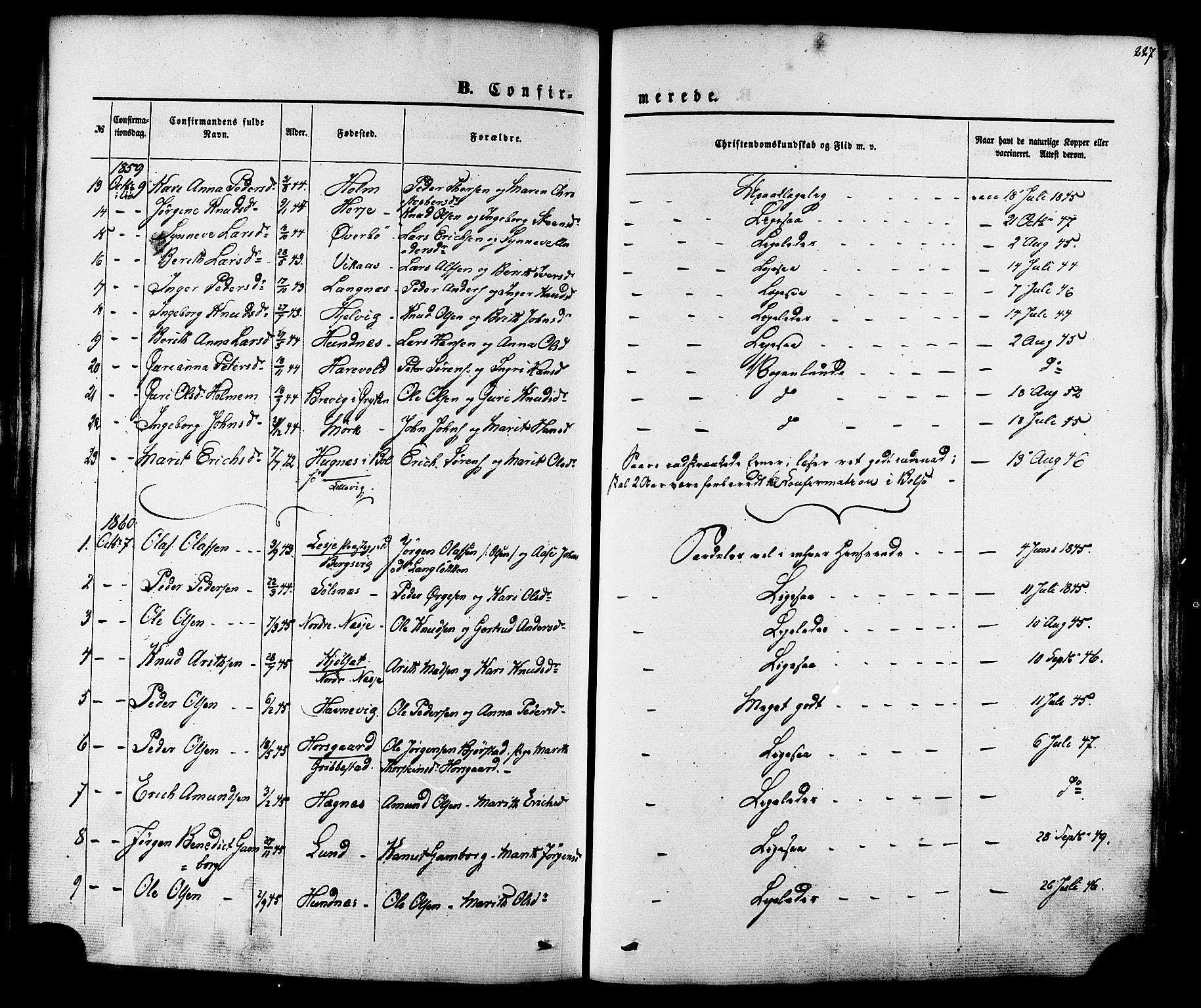 Ministerialprotokoller, klokkerbøker og fødselsregistre - Møre og Romsdal, AV/SAT-A-1454/547/L0603: Parish register (official) no. 547A05, 1846-1877, p. 227