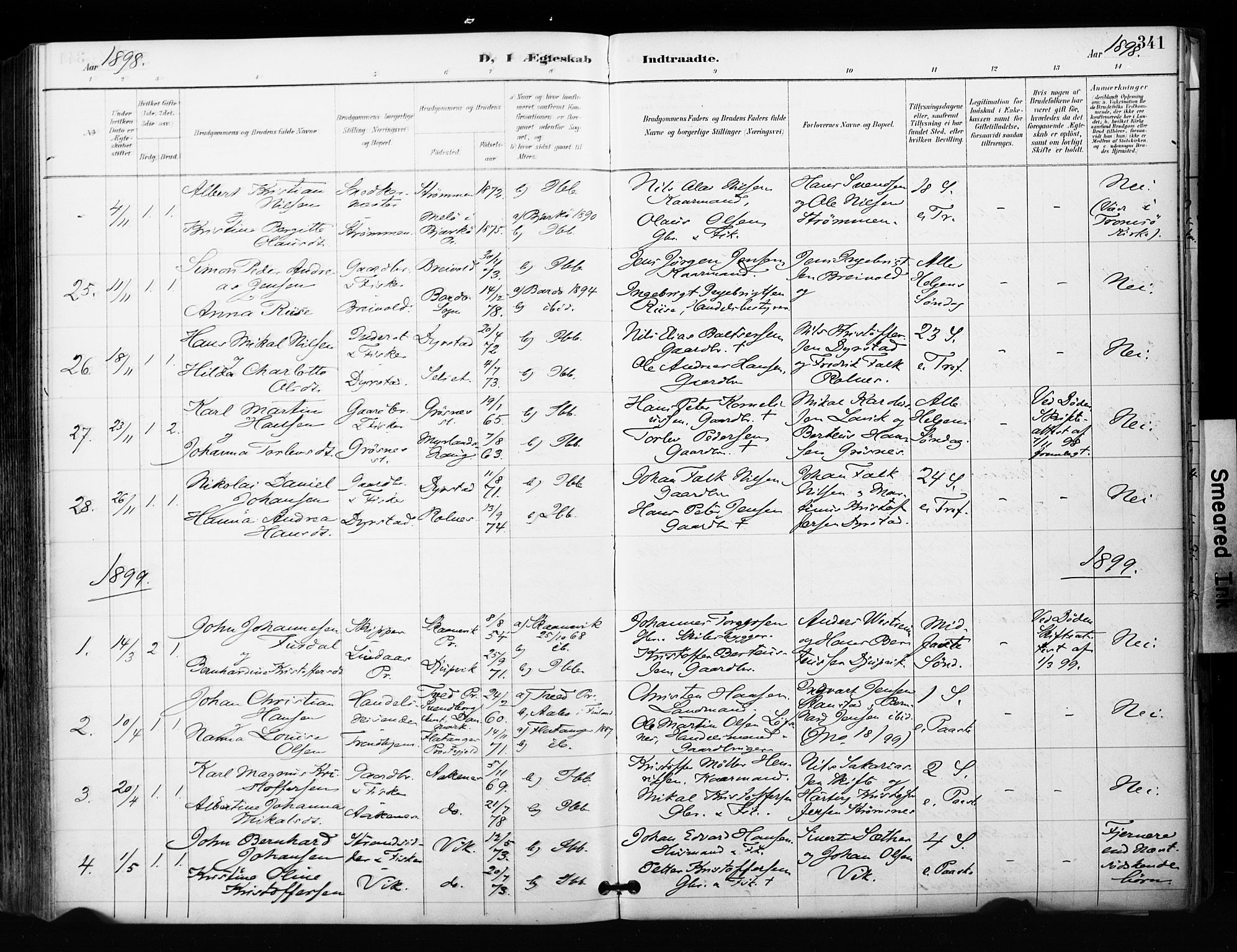Ibestad sokneprestembete, SATØ/S-0077/H/Ha/Haa/L0012kirke: Parish register (official) no. 12, 1890-1900, p. 341
