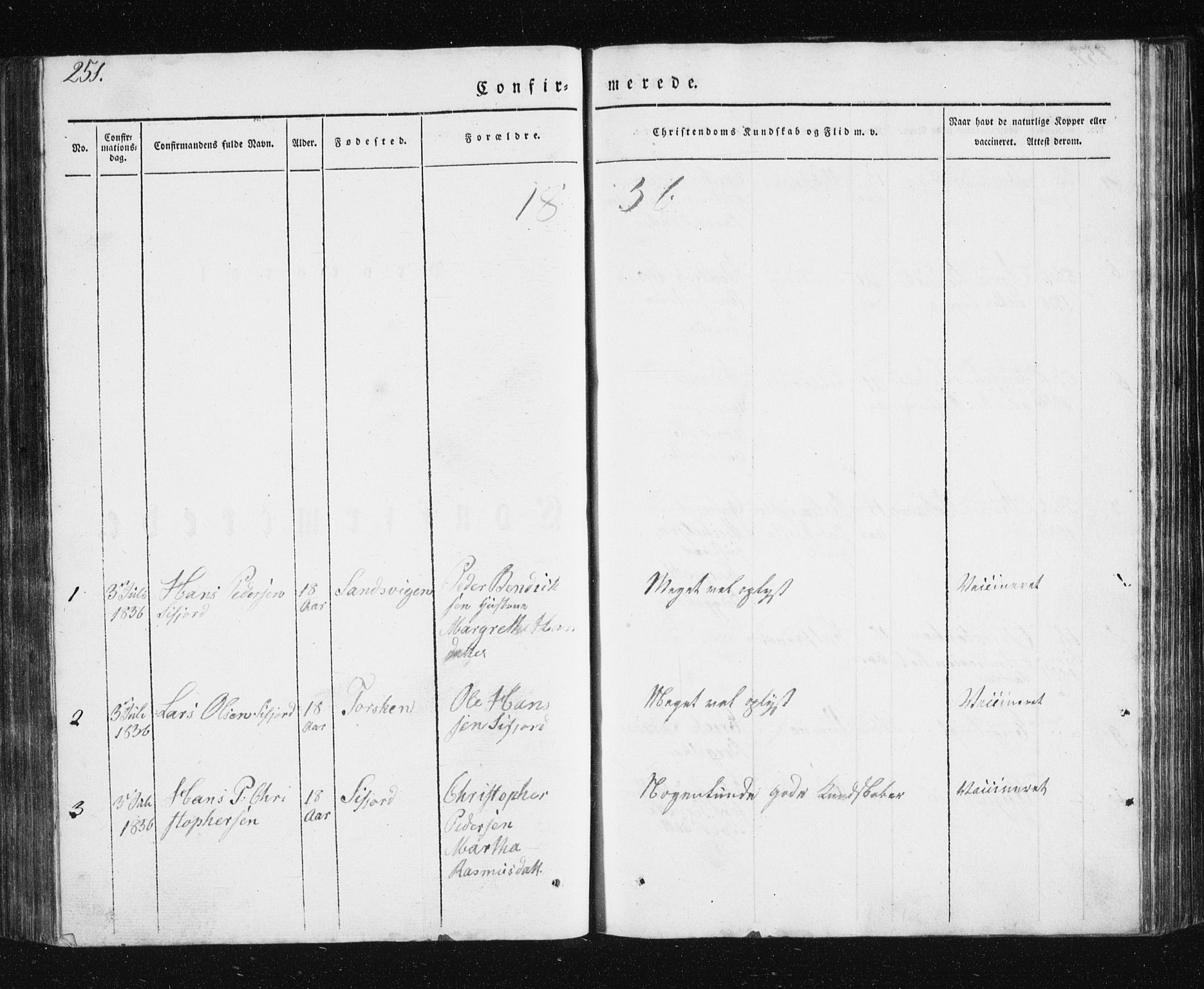 Berg sokneprestkontor, SATØ/S-1318/G/Ga/Gab/L0011klokker: Parish register (copy) no. 11, 1833-1878, p. 251