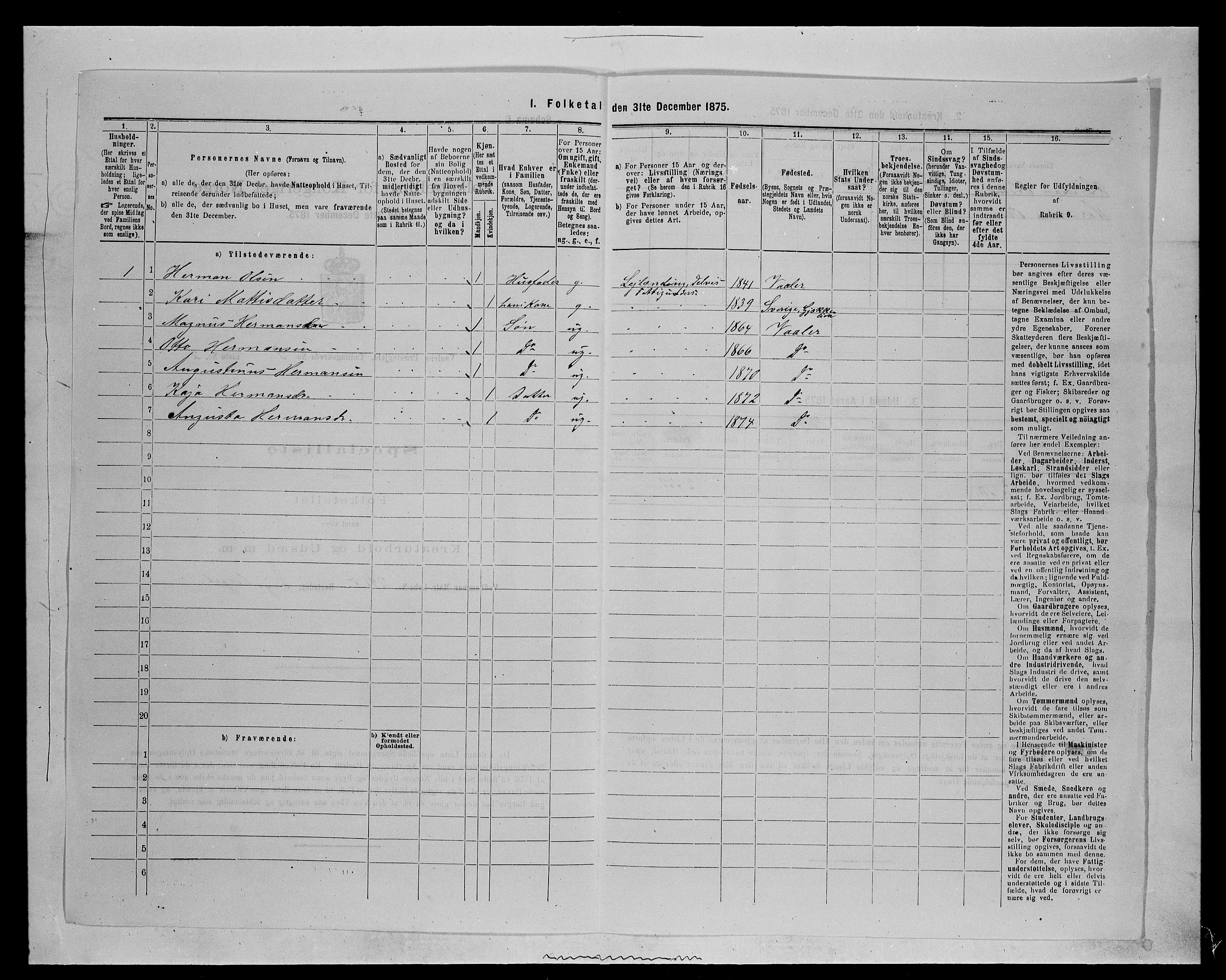 SAH, 1875 census for 0426P Våler parish (Hedmark), 1875, p. 590