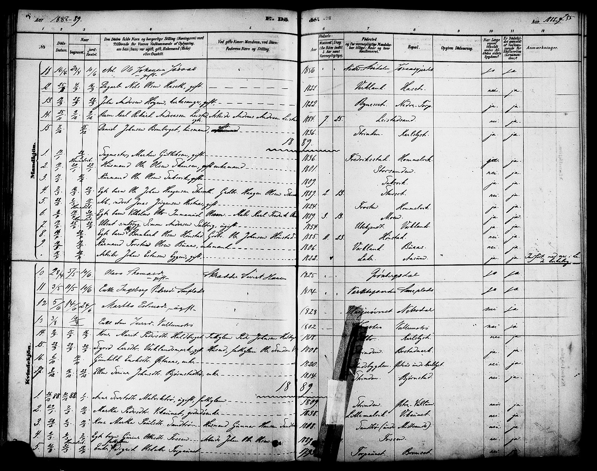 Ministerialprotokoller, klokkerbøker og fødselsregistre - Sør-Trøndelag, SAT/A-1456/616/L0410: Parish register (official) no. 616A07, 1878-1893, p. 255