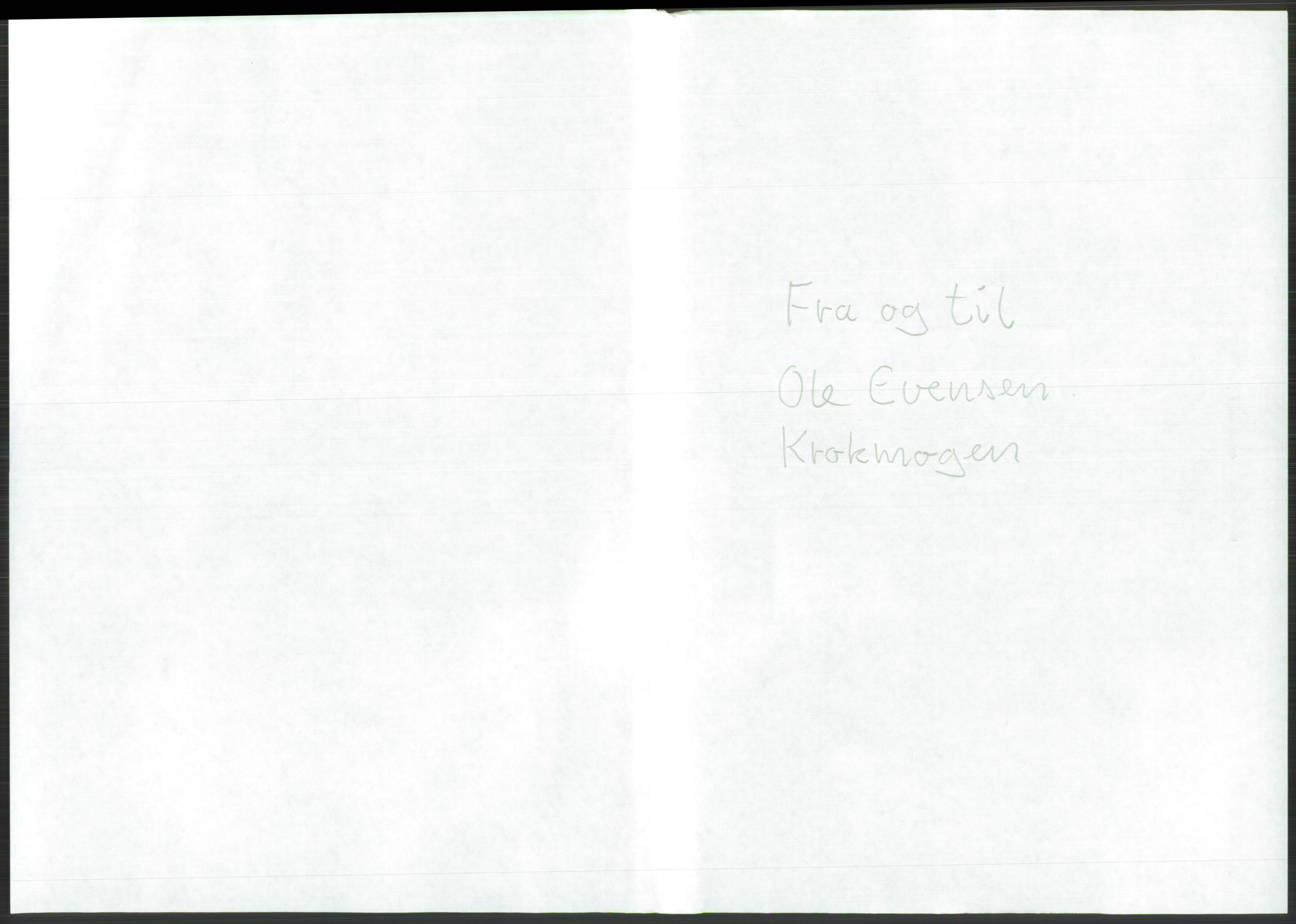 Samlinger til kildeutgivelse, Amerikabrevene, AV/RA-EA-4057/F/L0044: Amerikabrev til Flesberg., p. 1