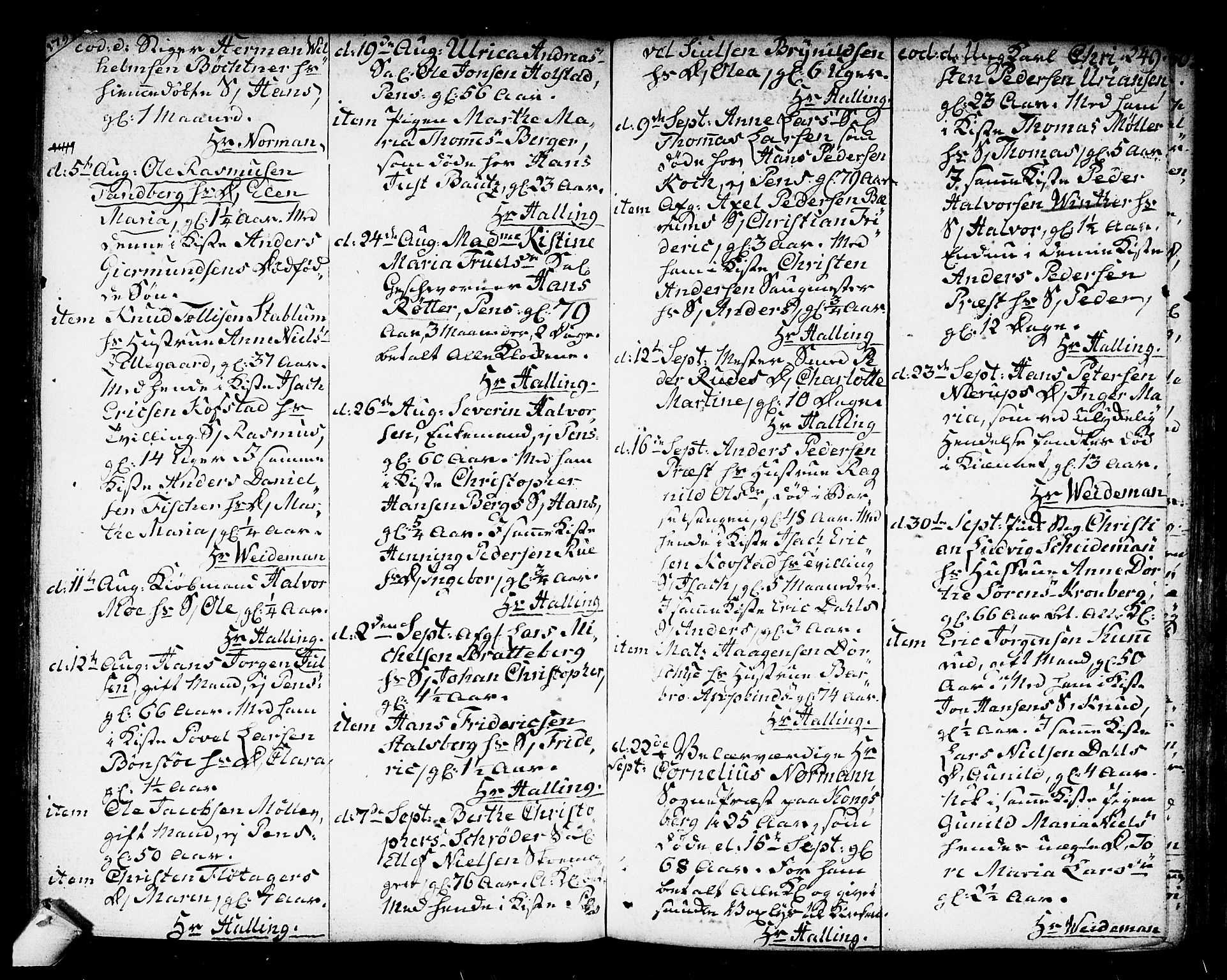 Kongsberg kirkebøker, SAKO/A-22/F/Fa/L0007: Parish register (official) no. I 7, 1795-1816, p. 249