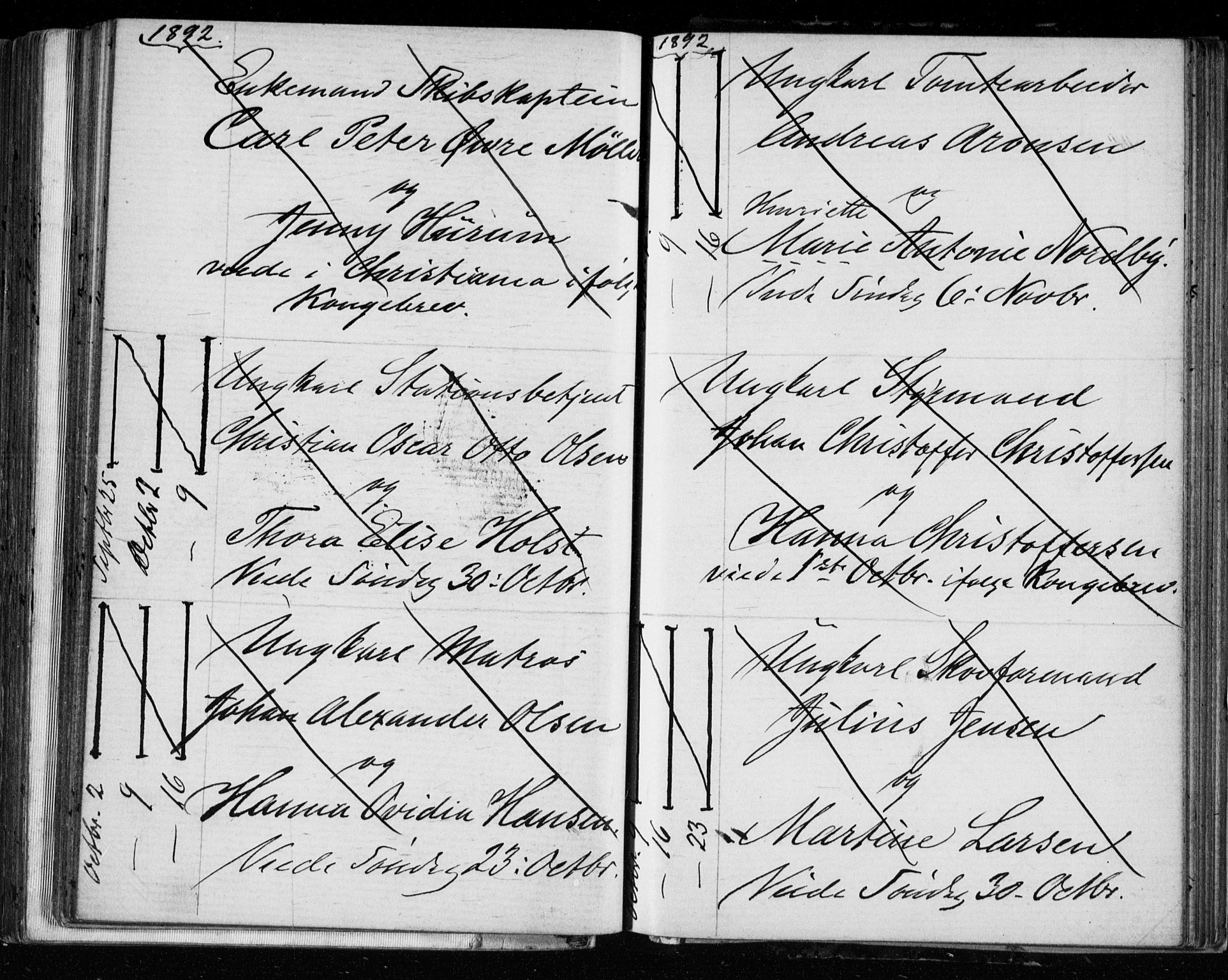 Bragernes kirkebøker, AV/SAKO-A-6/H/Ha/L0006: Banns register no. 6, 1873-1896