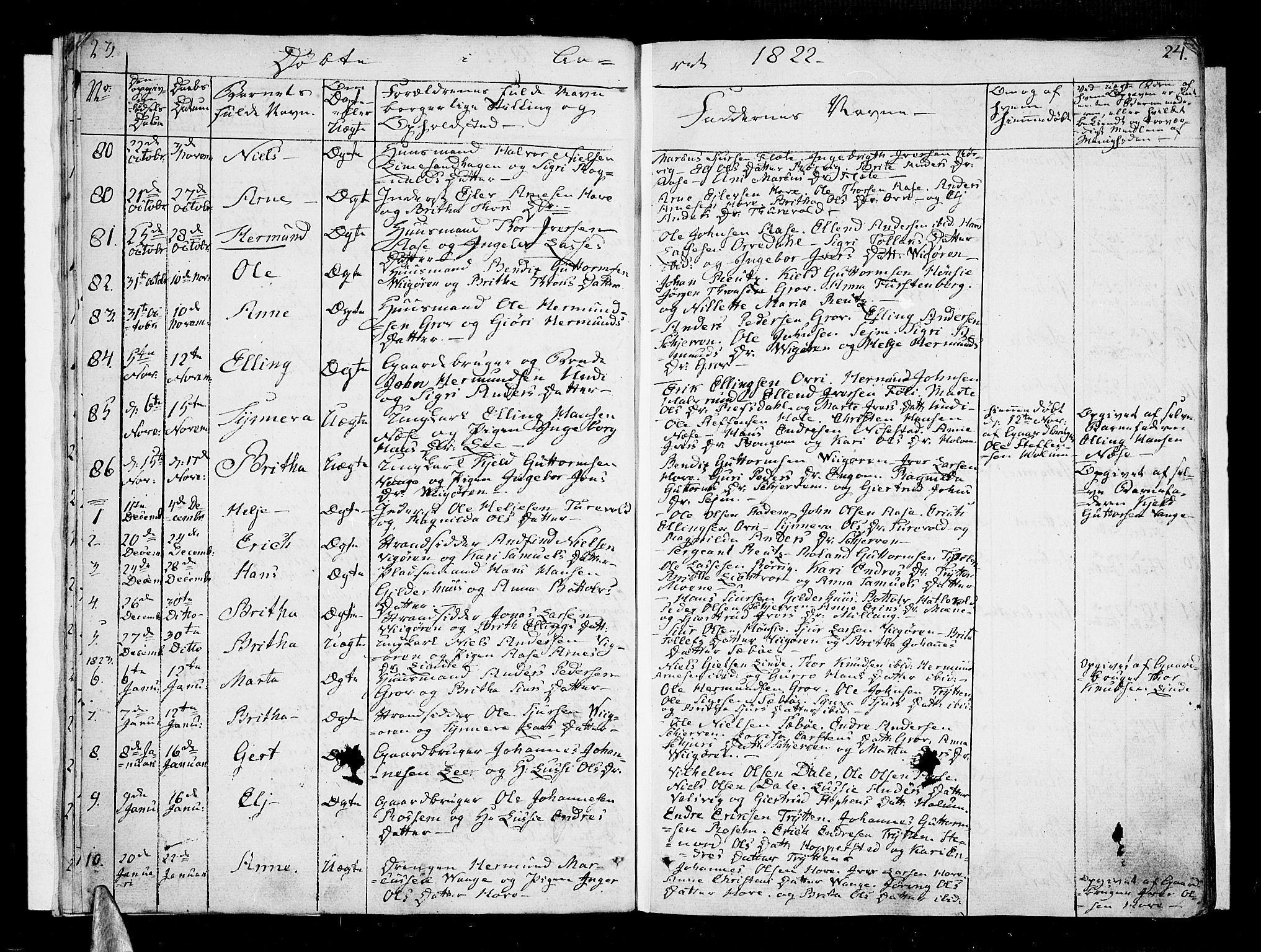 Vik sokneprestembete, SAB/A-81501: Parish register (official) no. A 6, 1821-1831, p. 23-24